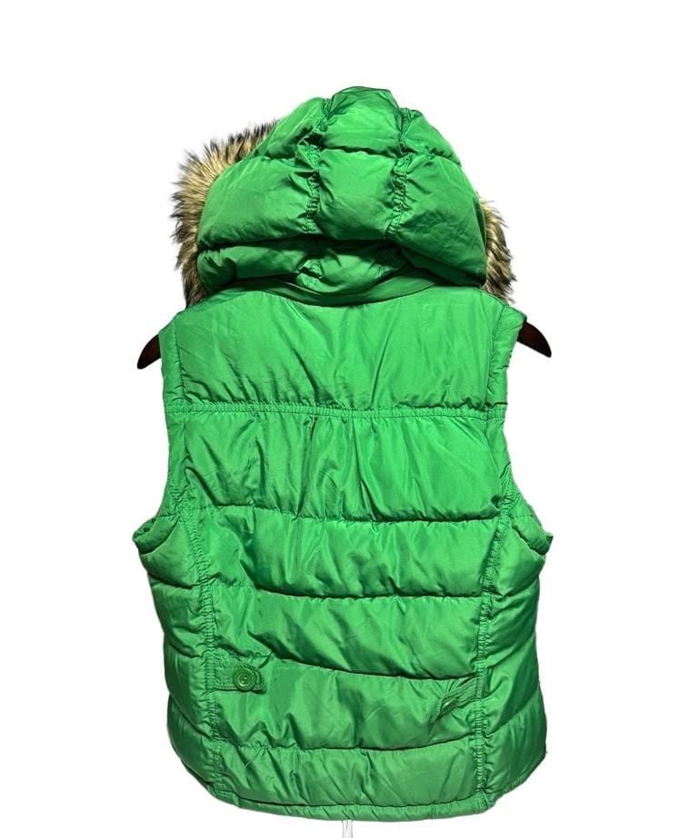 Aeropostale Puffer Jacket Vest Size XL Green Plaid Lined 5