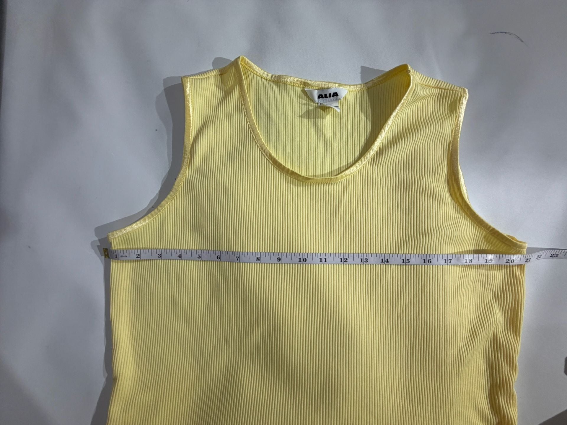 ALIA Yellow Ribbed Sleeveless Knit Tank Top Size 1X 6