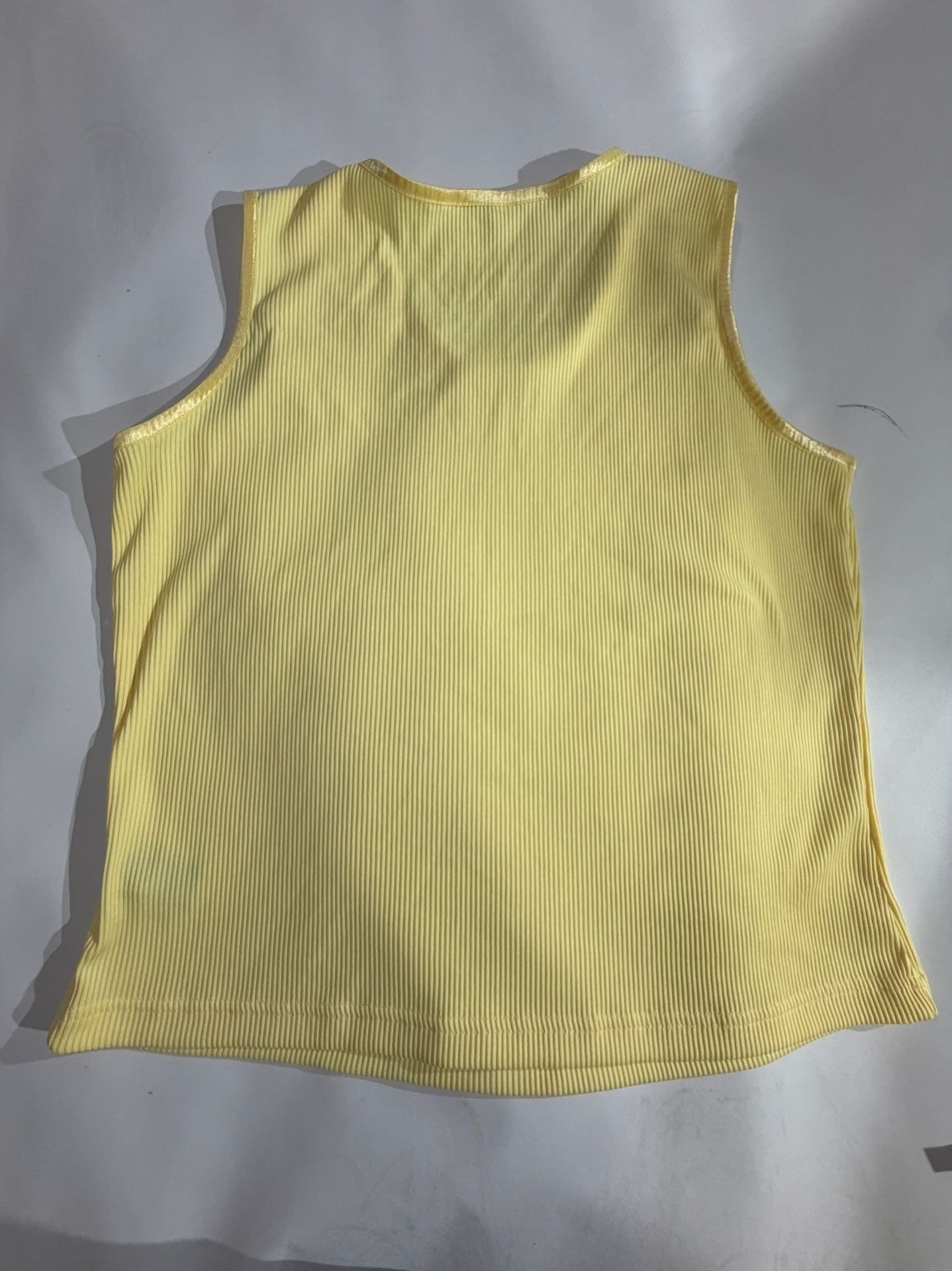 ALIA Yellow Ribbed Sleeveless Knit Tank Top Size 1X 7
