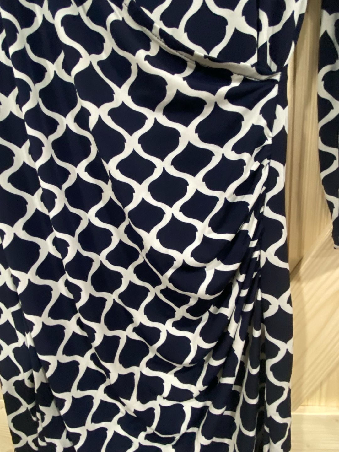 Charming Charlie Wrap Dress Size S Blue White Geometric Print 3