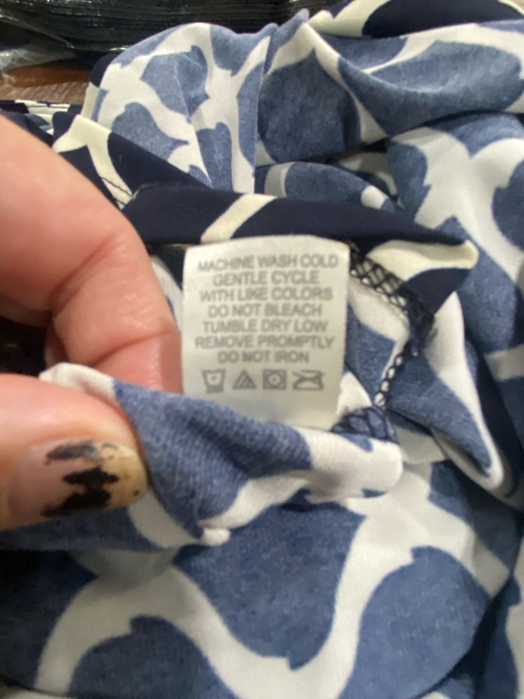 Charming Charlie Wrap Dress Size S Blue White Geometric Print 8