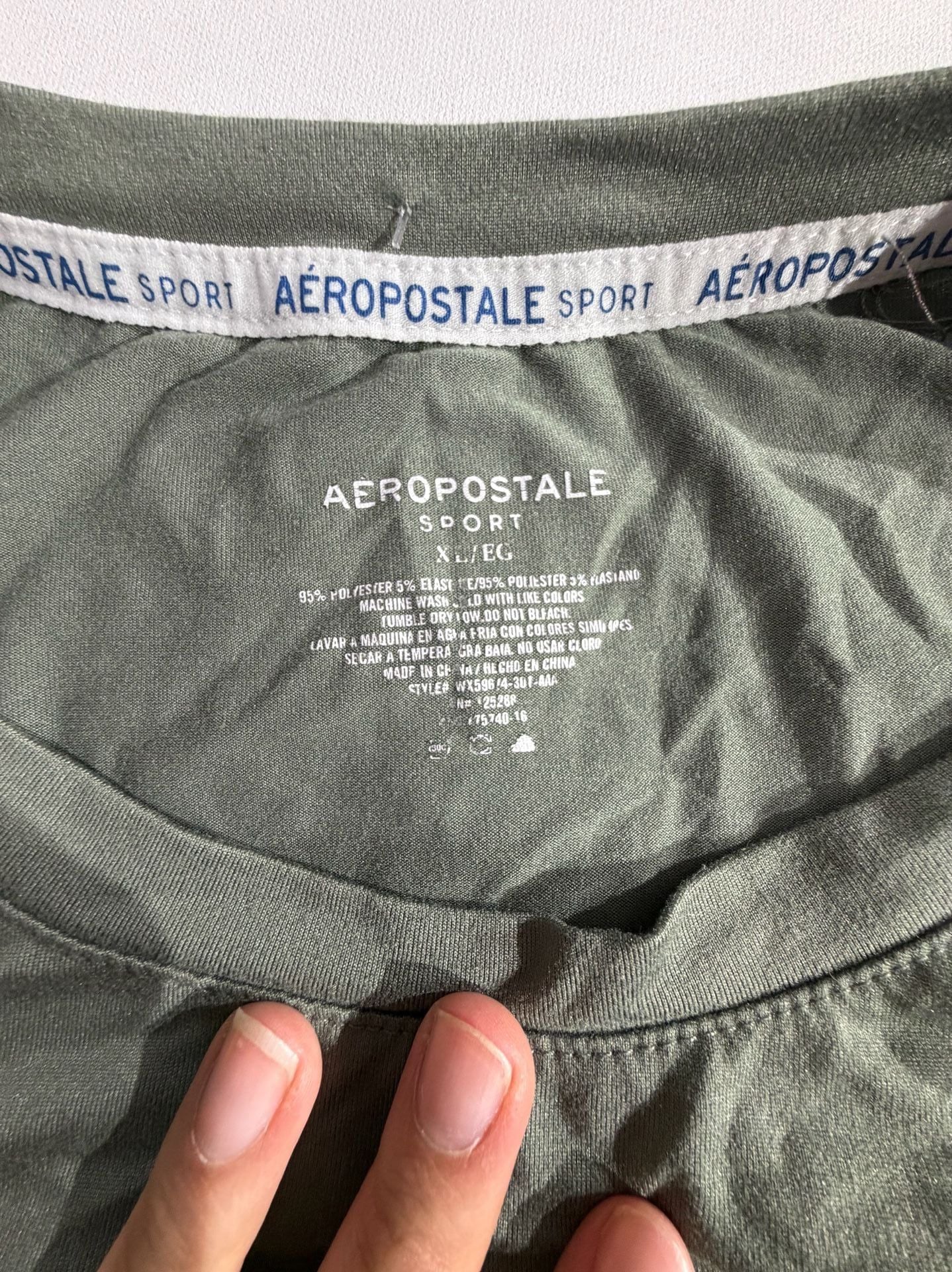 Aeropostale Sport Olive Green Gold Logo Graphic Tee Shirt XL 3