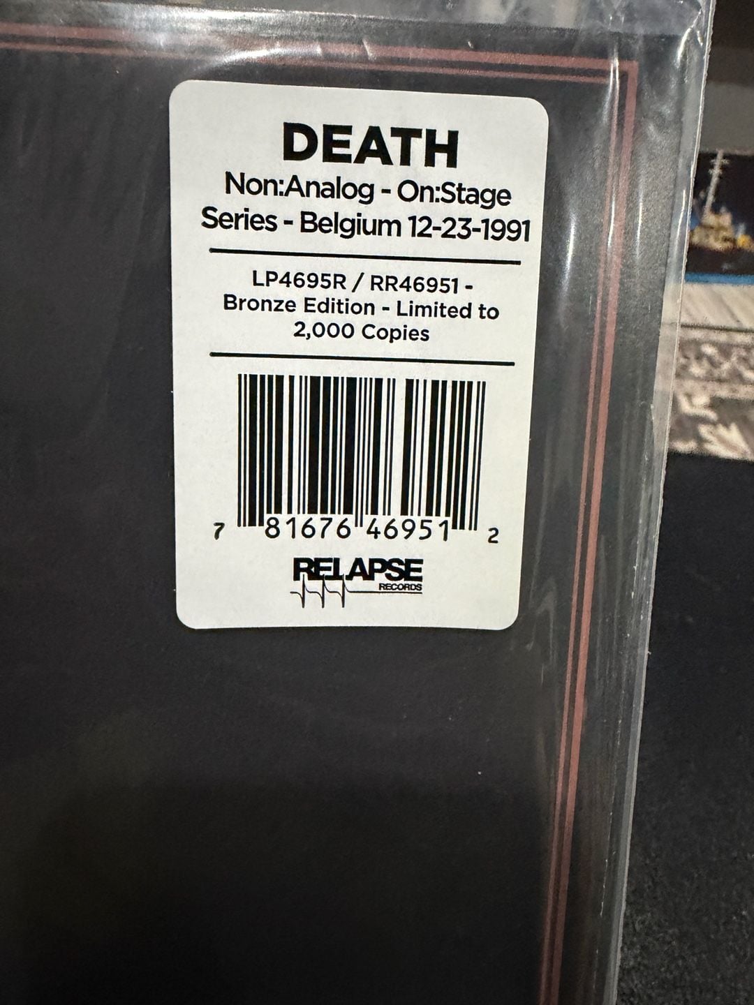 Death Non:Analog - On:Stage Series - Belgium 12-23-1991 Vinyl LP 2