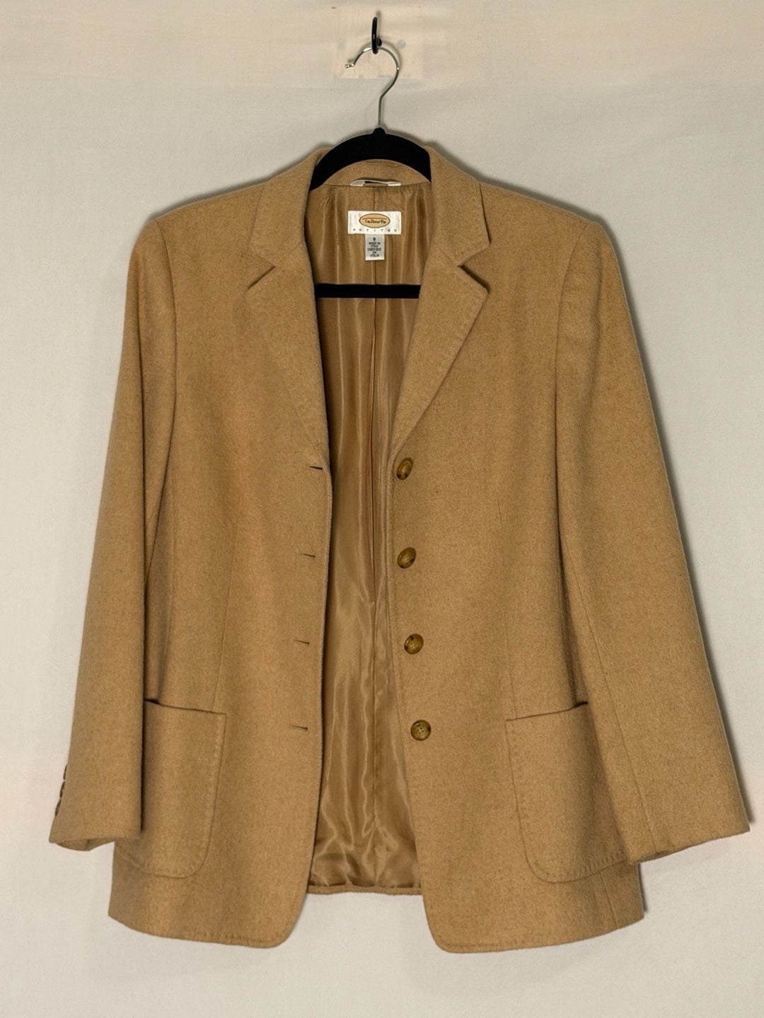Vintage Talbots Petites Pure Camel Hair Jacket Blazor Size 8 4