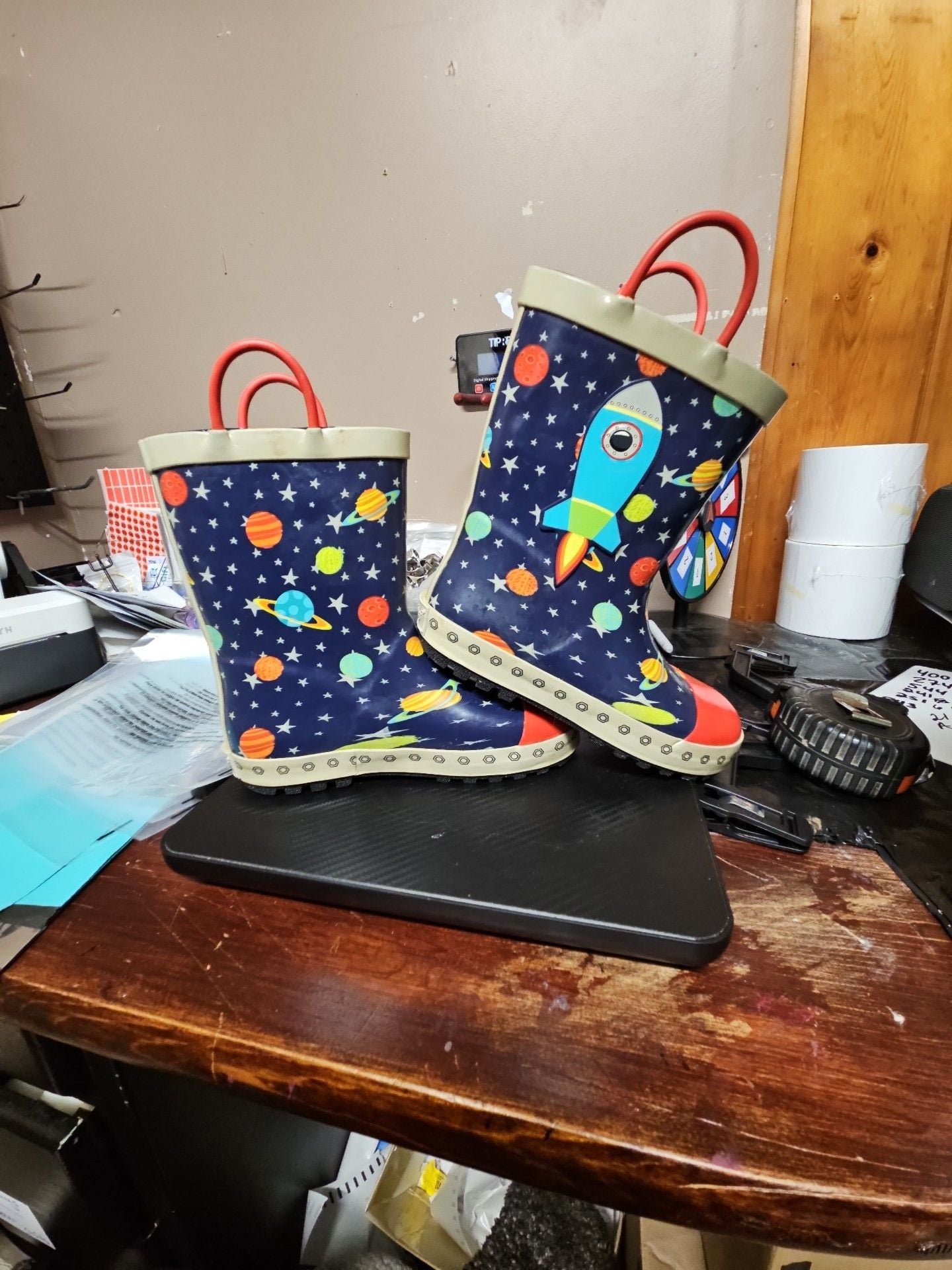 Landchief Space Rocket Rain Boots Size 1 Kids 3