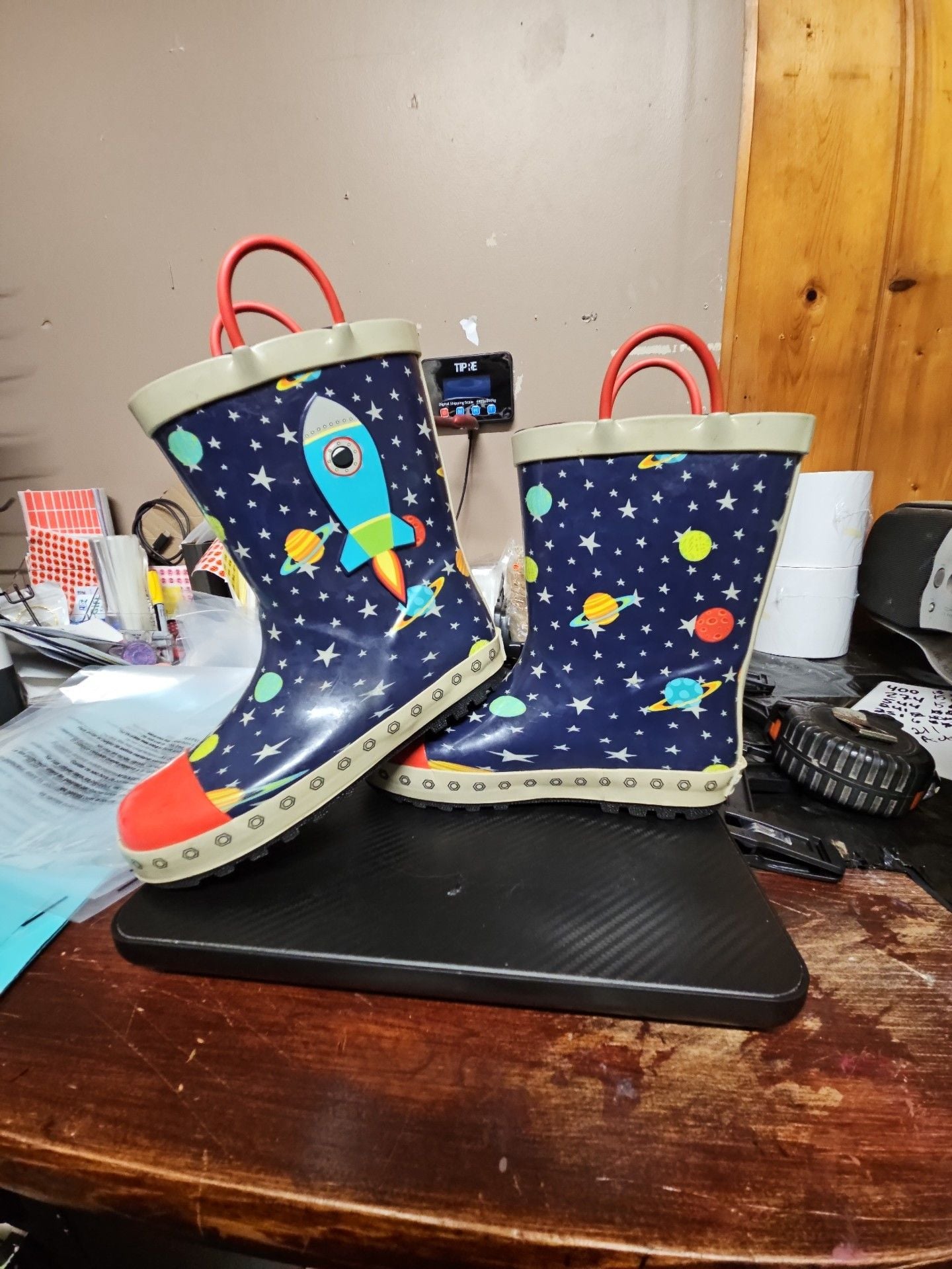 Landchief Space Rocket Rain Boots Size 1 Kids 5
