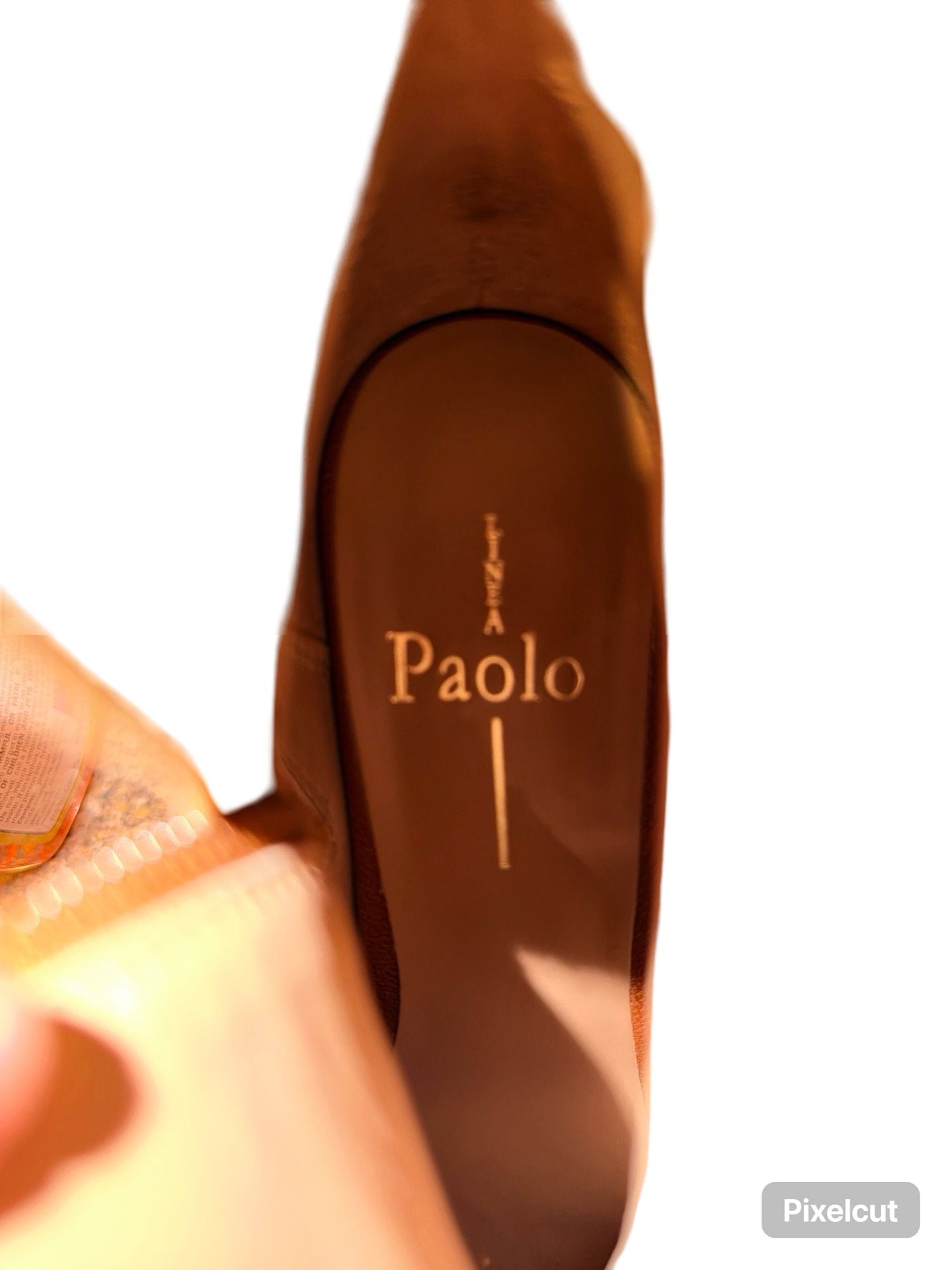 Linea Paolo Wedge Bootie Tan Leather Peep Toe Lace Up Size 7 7