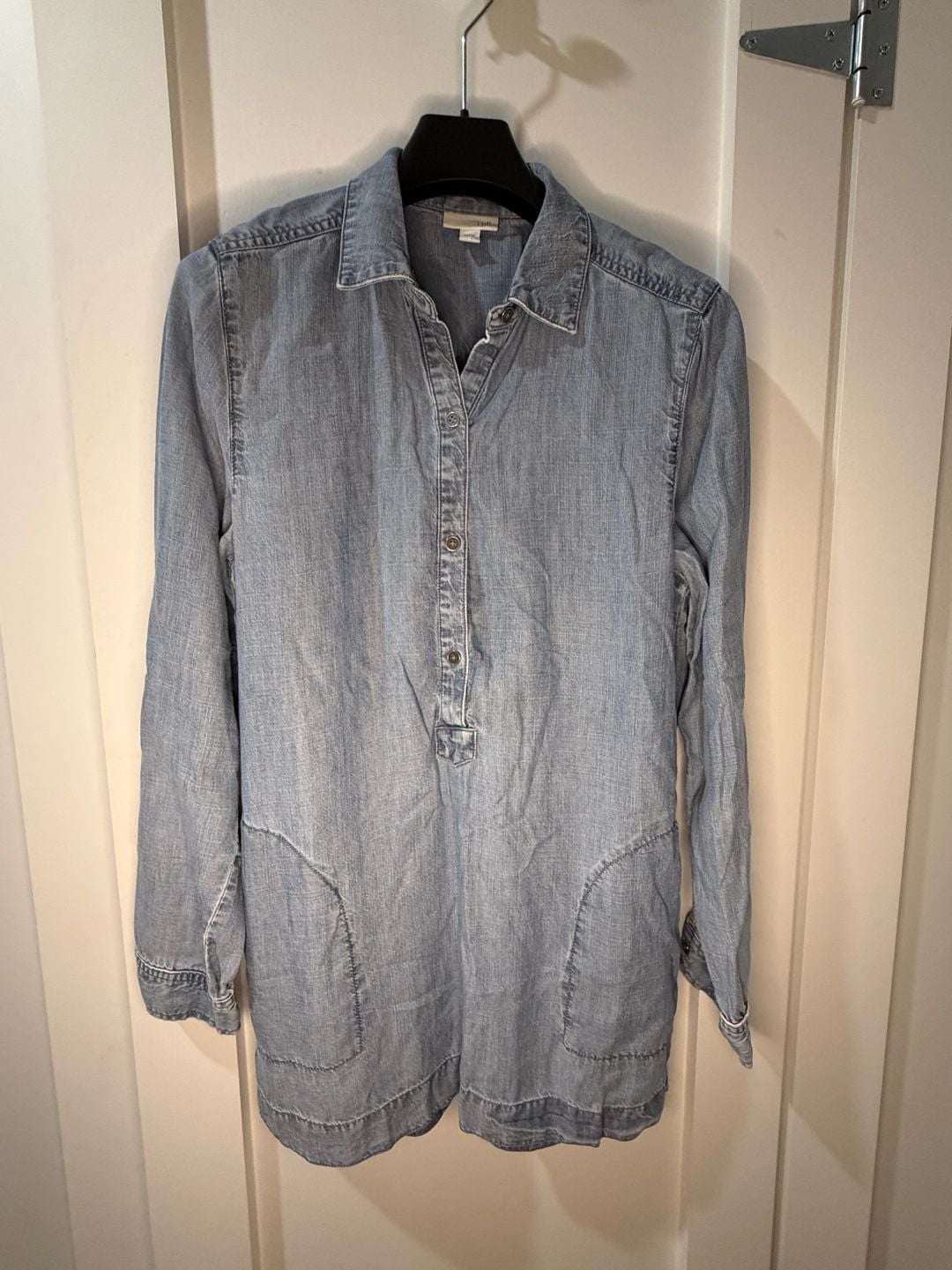 J.Jill Chambray Shirt Dress Size S Blue Denim Tunic 2