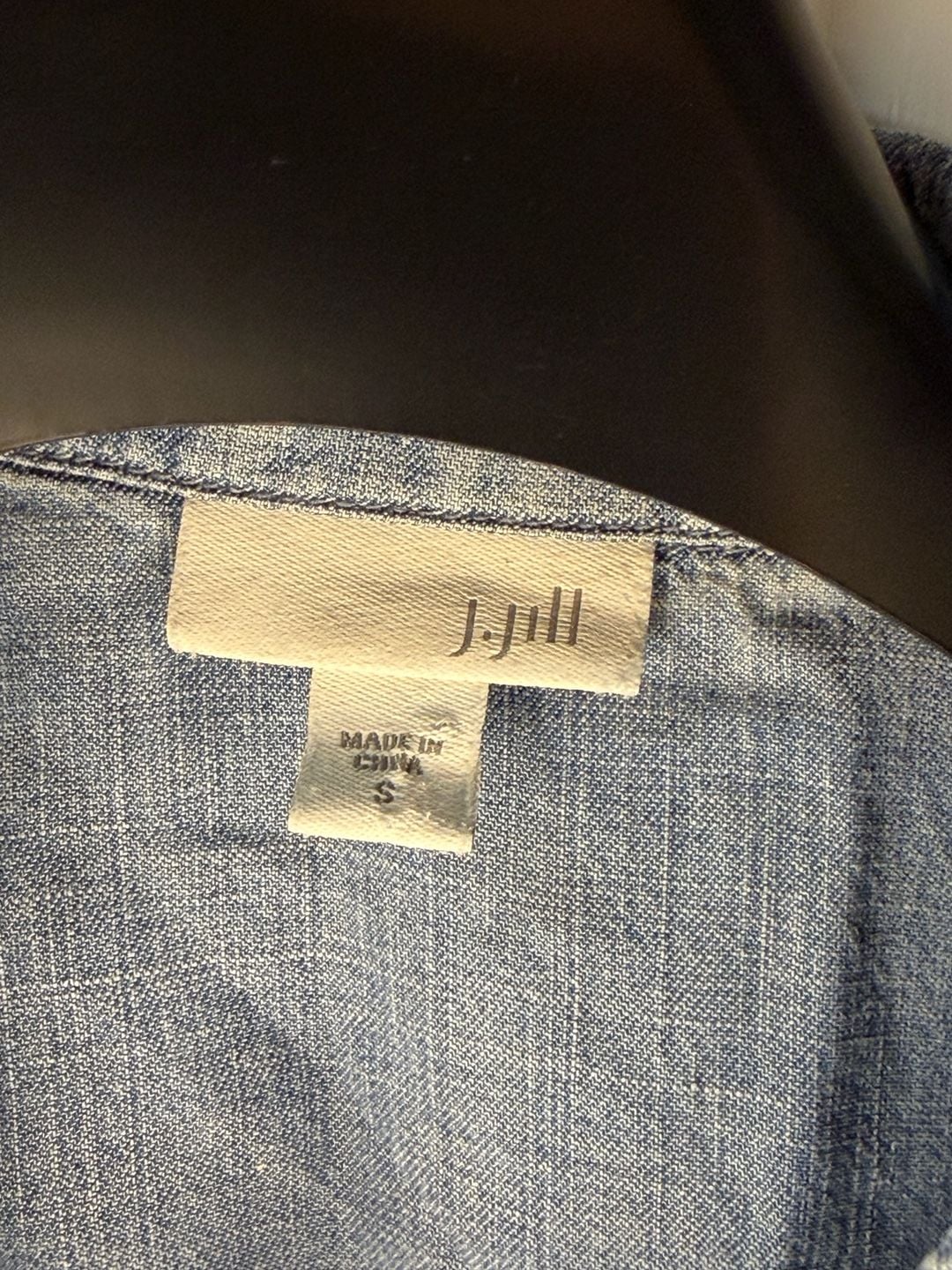 J.Jill Chambray Shirt Dress Size S Blue Denim Tunic 4