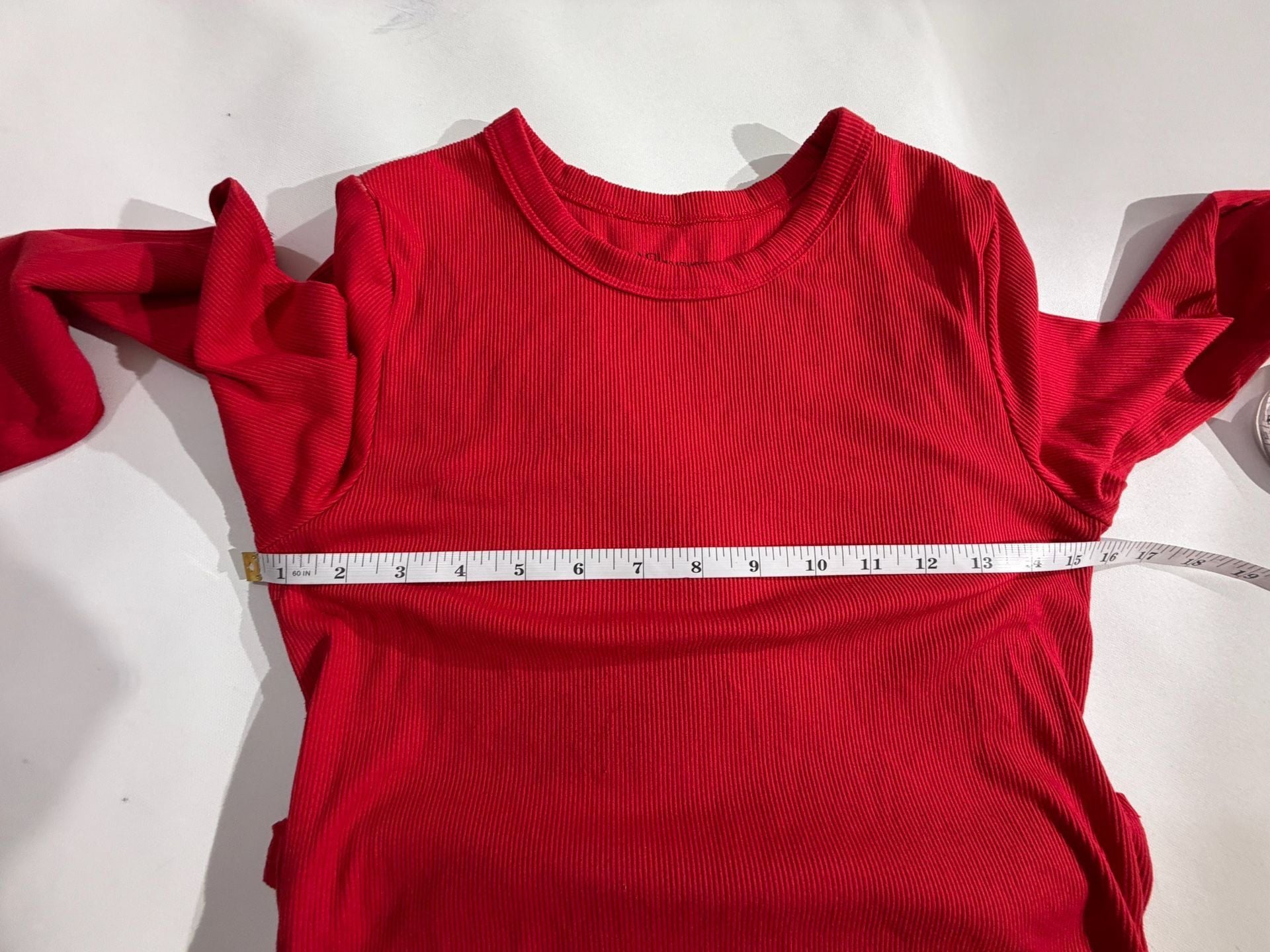 No Boundaries Red Ribbed Long Sleeve Crewneck Top Size M 7-9 6