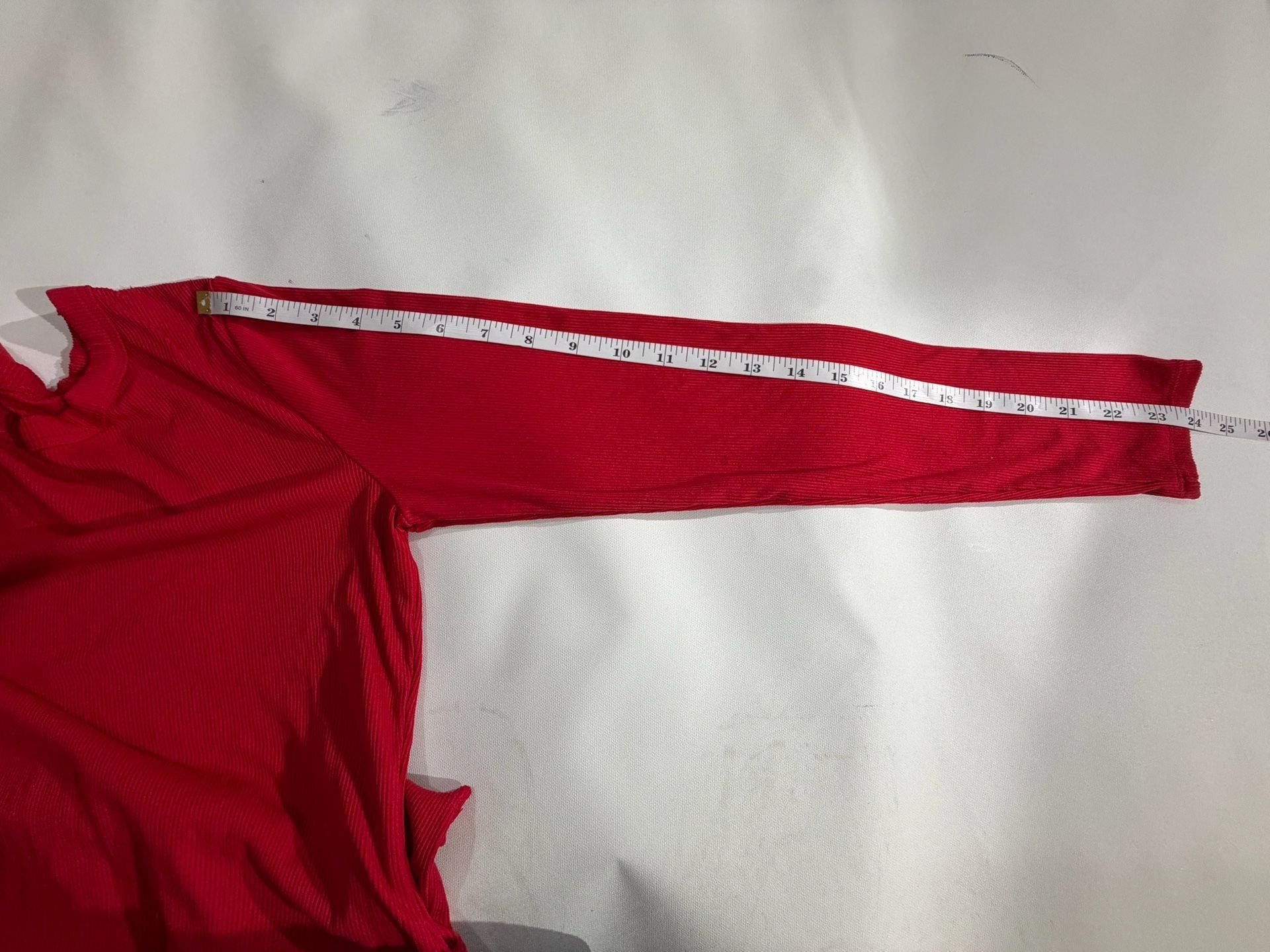 No Boundaries Red Ribbed Long Sleeve Crewneck Top Size M 7-9 7