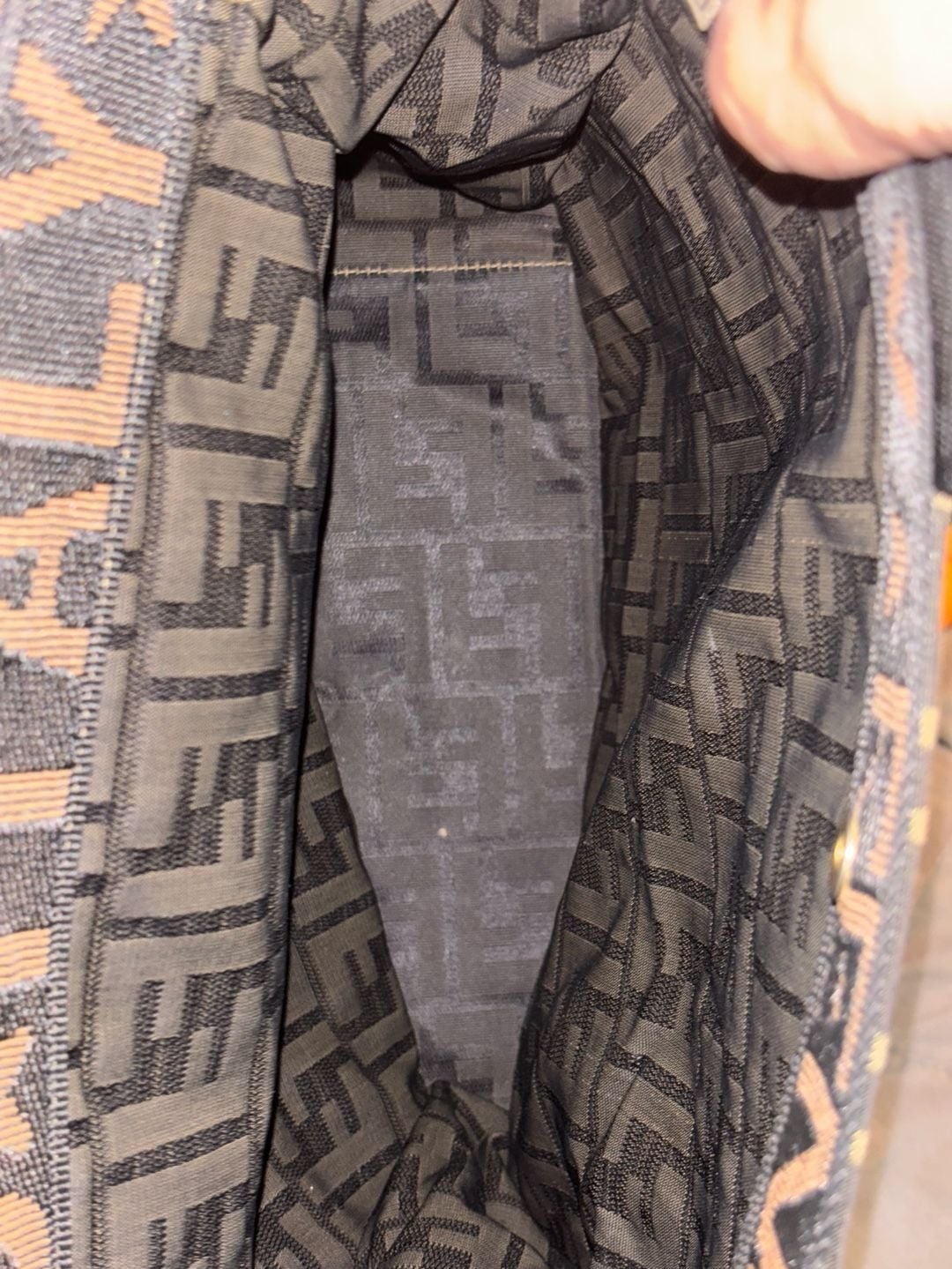 Fendi Zucchino FF Logo Brown Canvas Tote Bag 8