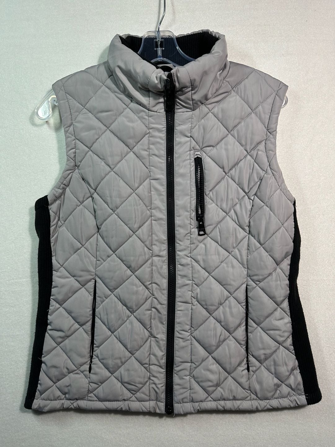 Andrew Marc Quilted Vest Size M Gray Full Zip Puffer 2