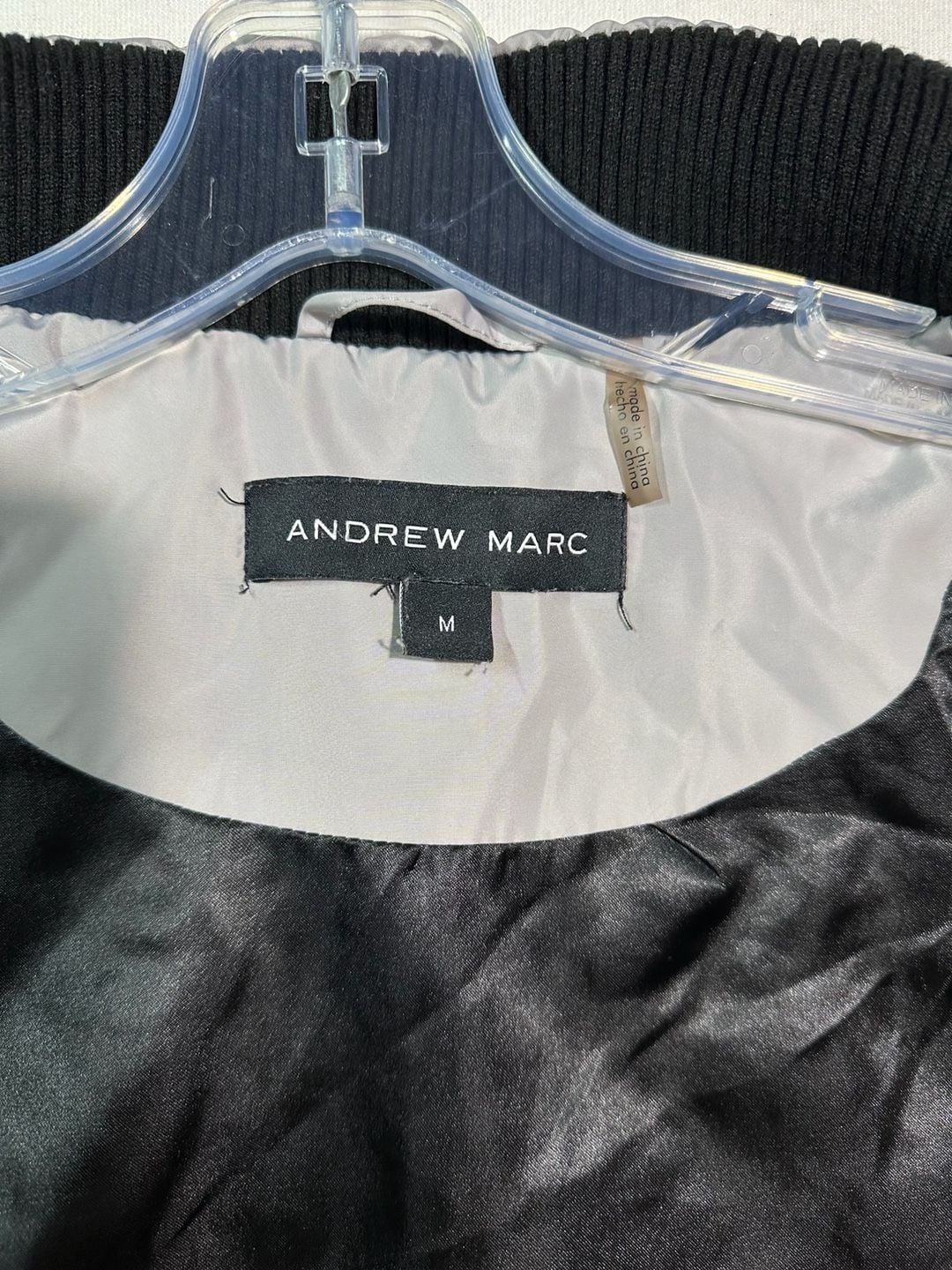 Andrew Marc Quilted Vest Size M Gray Full Zip Puffer 4
