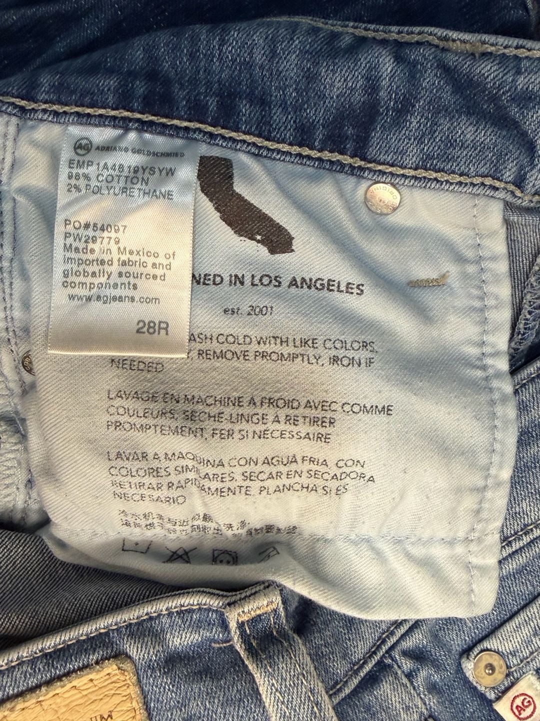 AG Jeans Prima High-Rise Slim Straight Size 27 Blue Denim 6