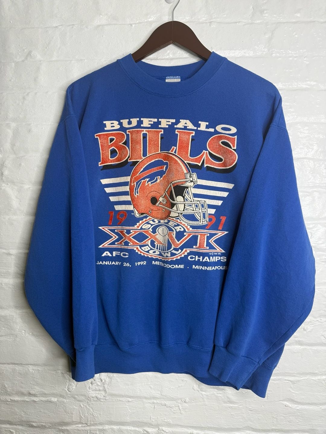 Jerzees Vintage Buffalo Bills Super Bowl XXVI Sweatshirt Size XL 2