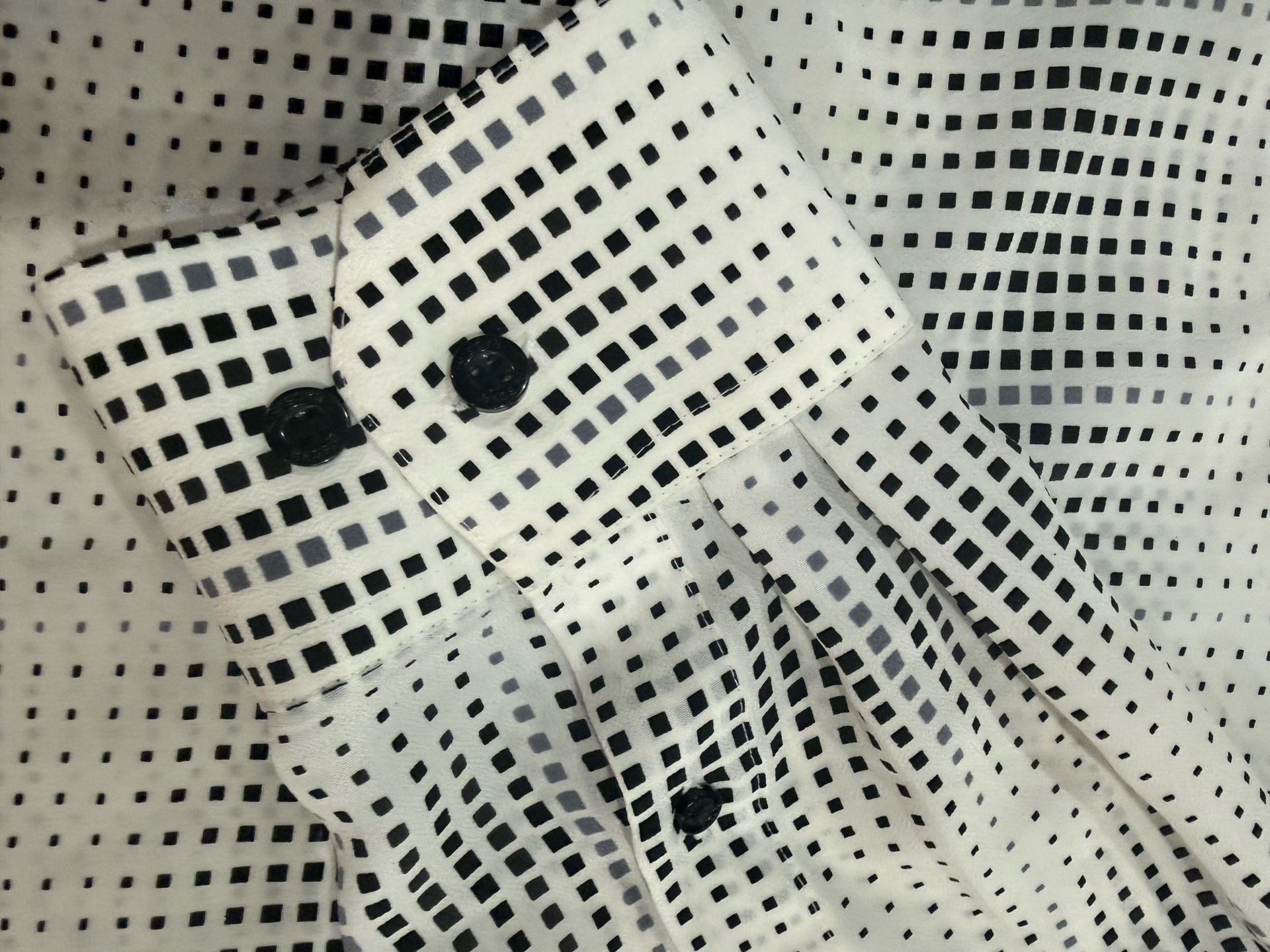 Bassiri Limited Collection Button-Up Shirt Size XXL Black White Geometric 3