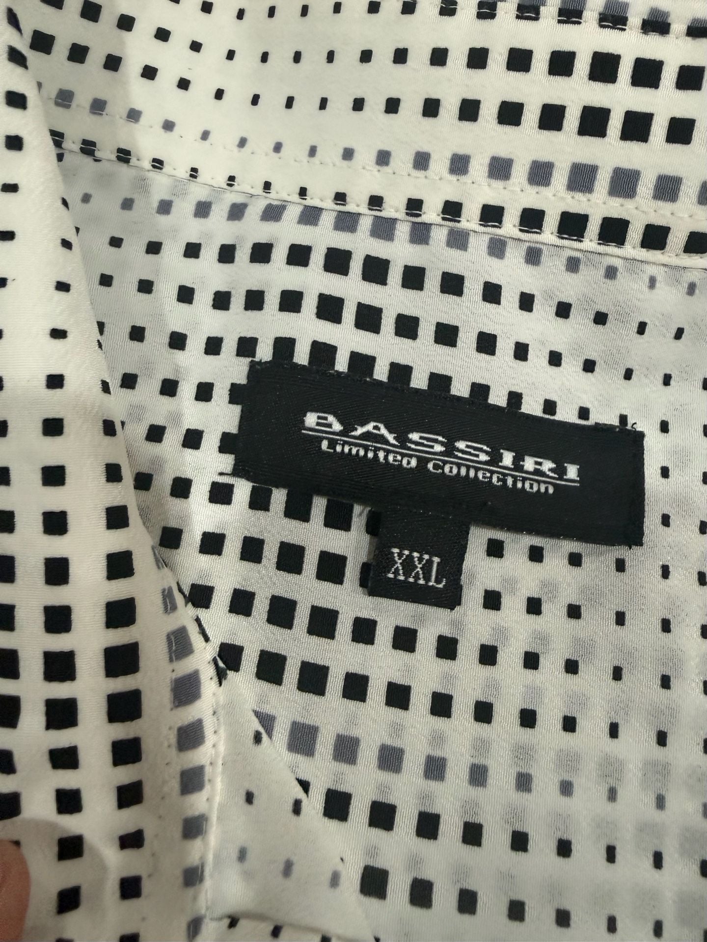 Bassiri Limited Collection Button-Up Shirt Size XXL Black White Geometric 4