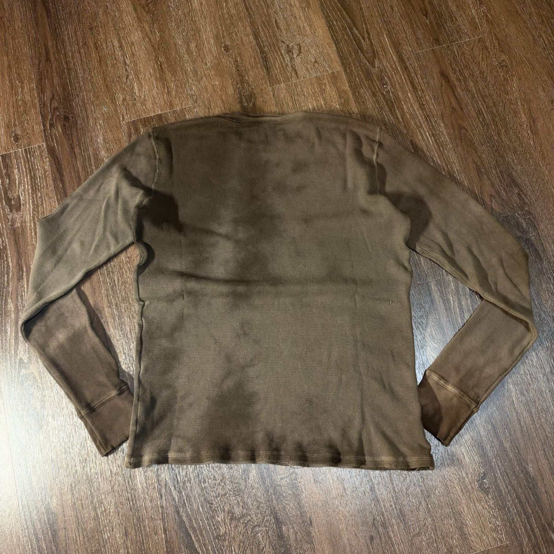 Y2K Billabong Waffle Long Sleeve Shirt Size L Brown Graphic Thermal  7