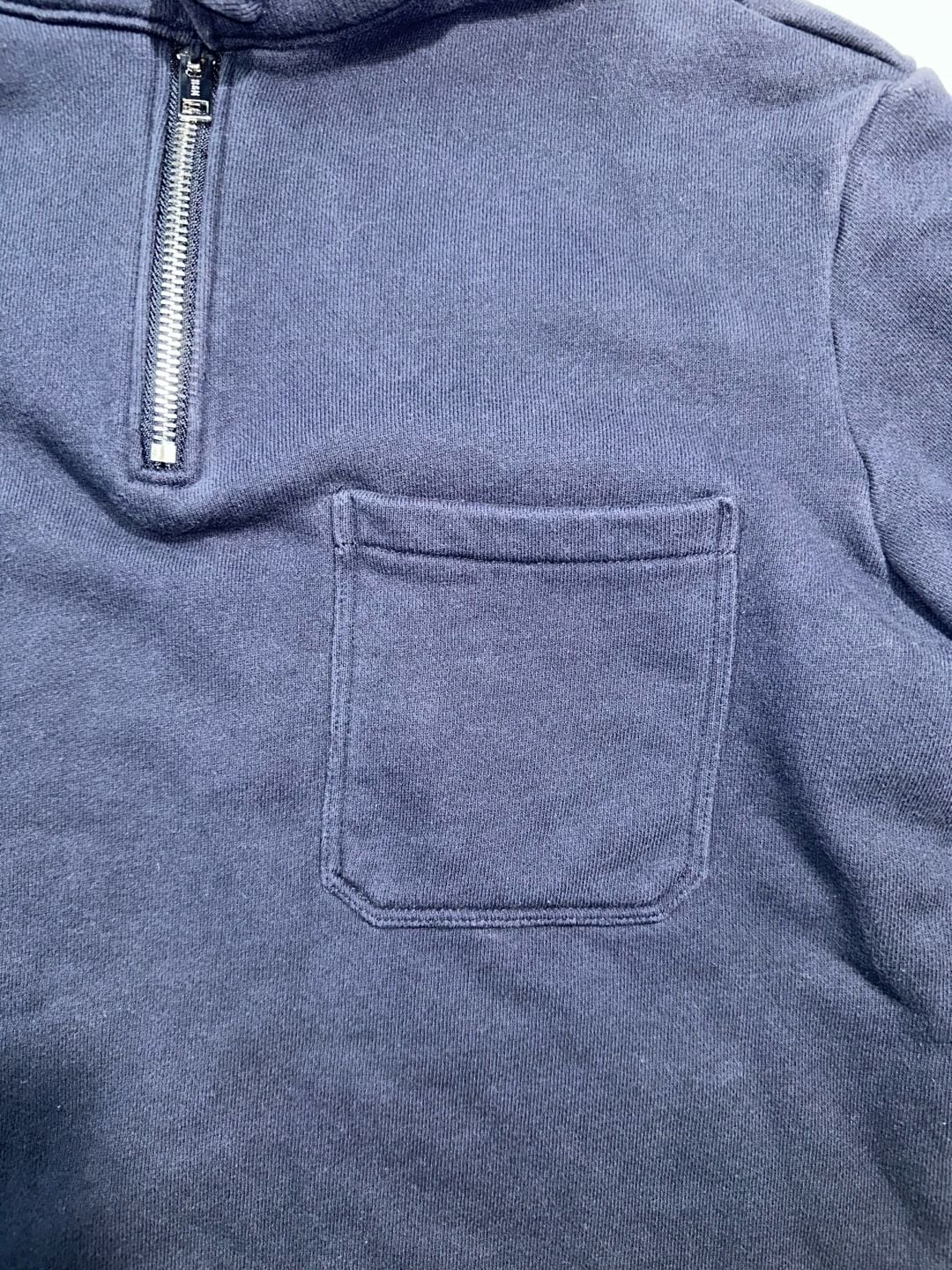 H&M Quarter Zip Pullover Navy Blue Pocket Sweatshirt 4