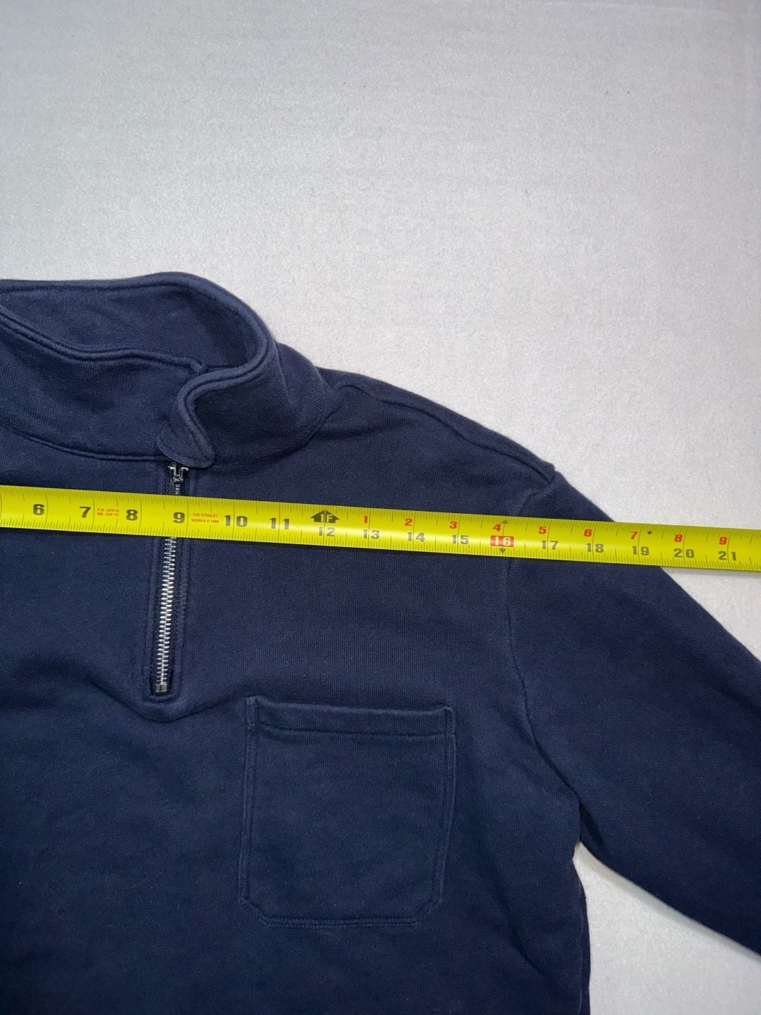H&M Quarter Zip Pullover Navy Blue Pocket Sweatshirt 7
