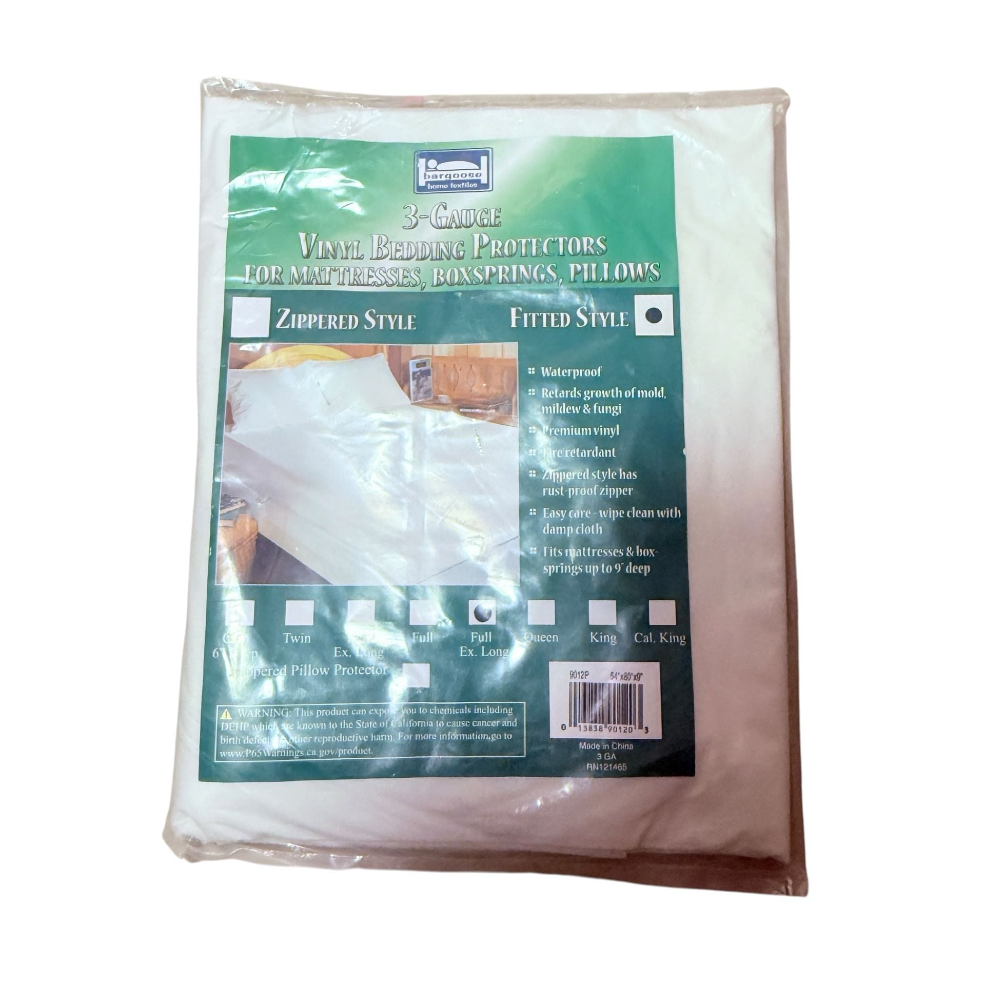 Barqooose Vinyl Mattress Protector Full Ex Long 54"x80"x9" New 1