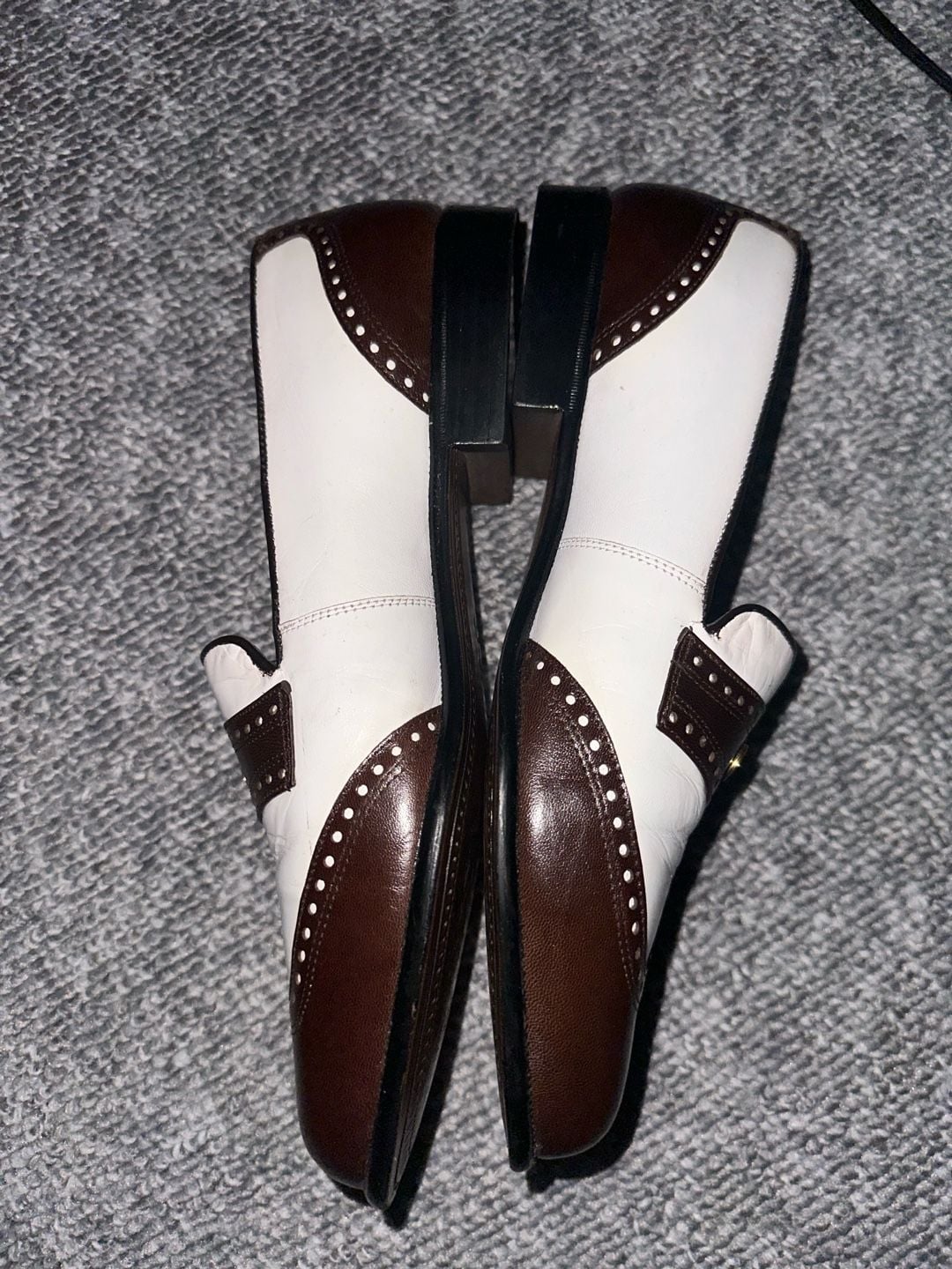Stacy Adams Wingtip Loafers Brown White Leather Dress Shoes 3