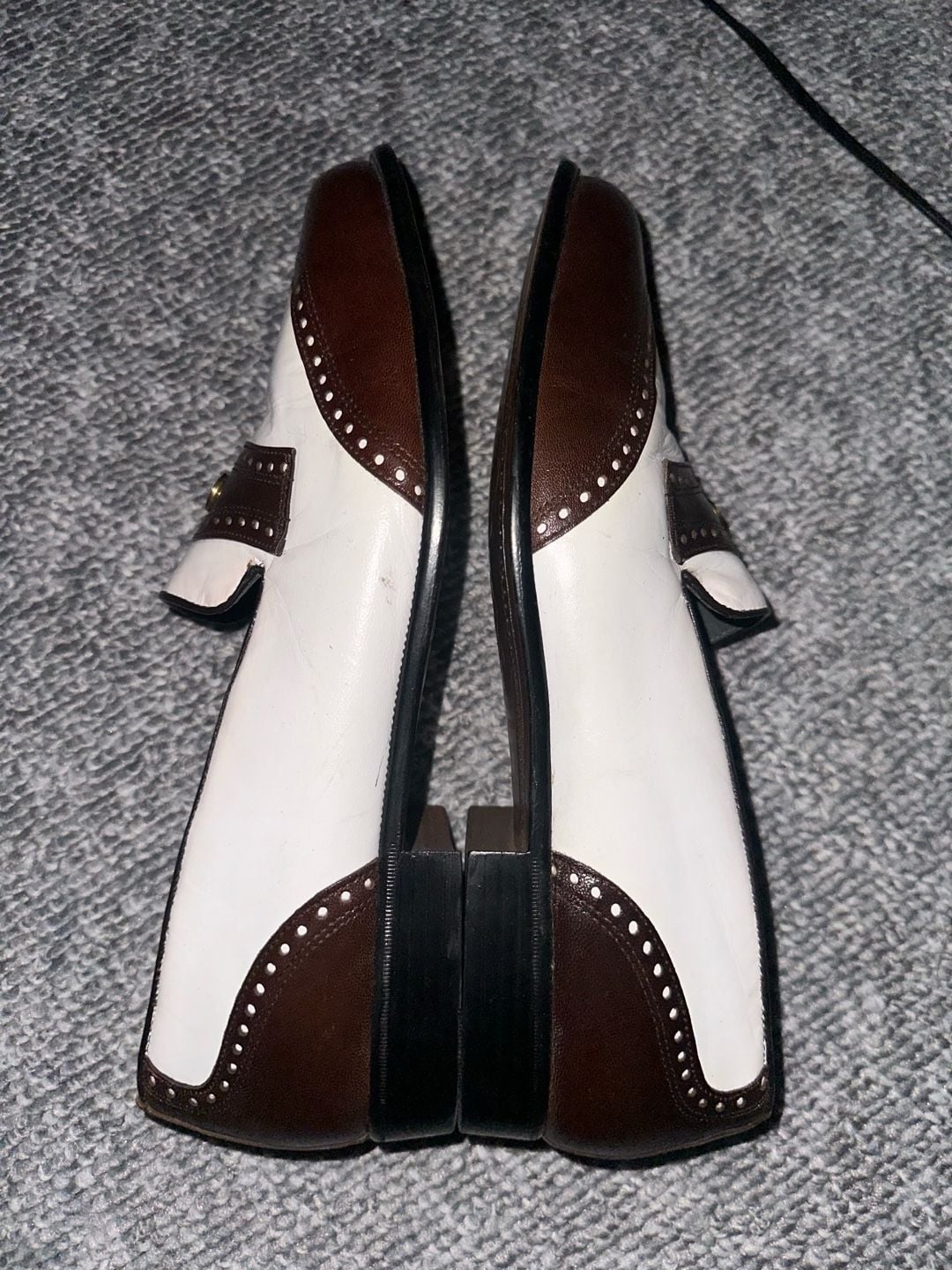 Stacy Adams Wingtip Loafers Brown White Leather Dress Shoes 4
