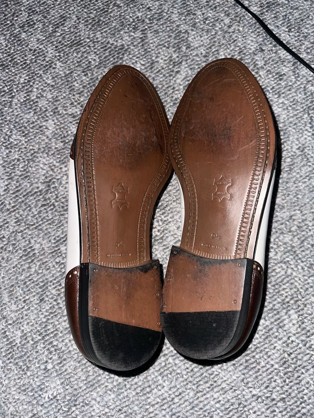 Stacy Adams Wingtip Loafers Brown White Leather Dress Shoes 5