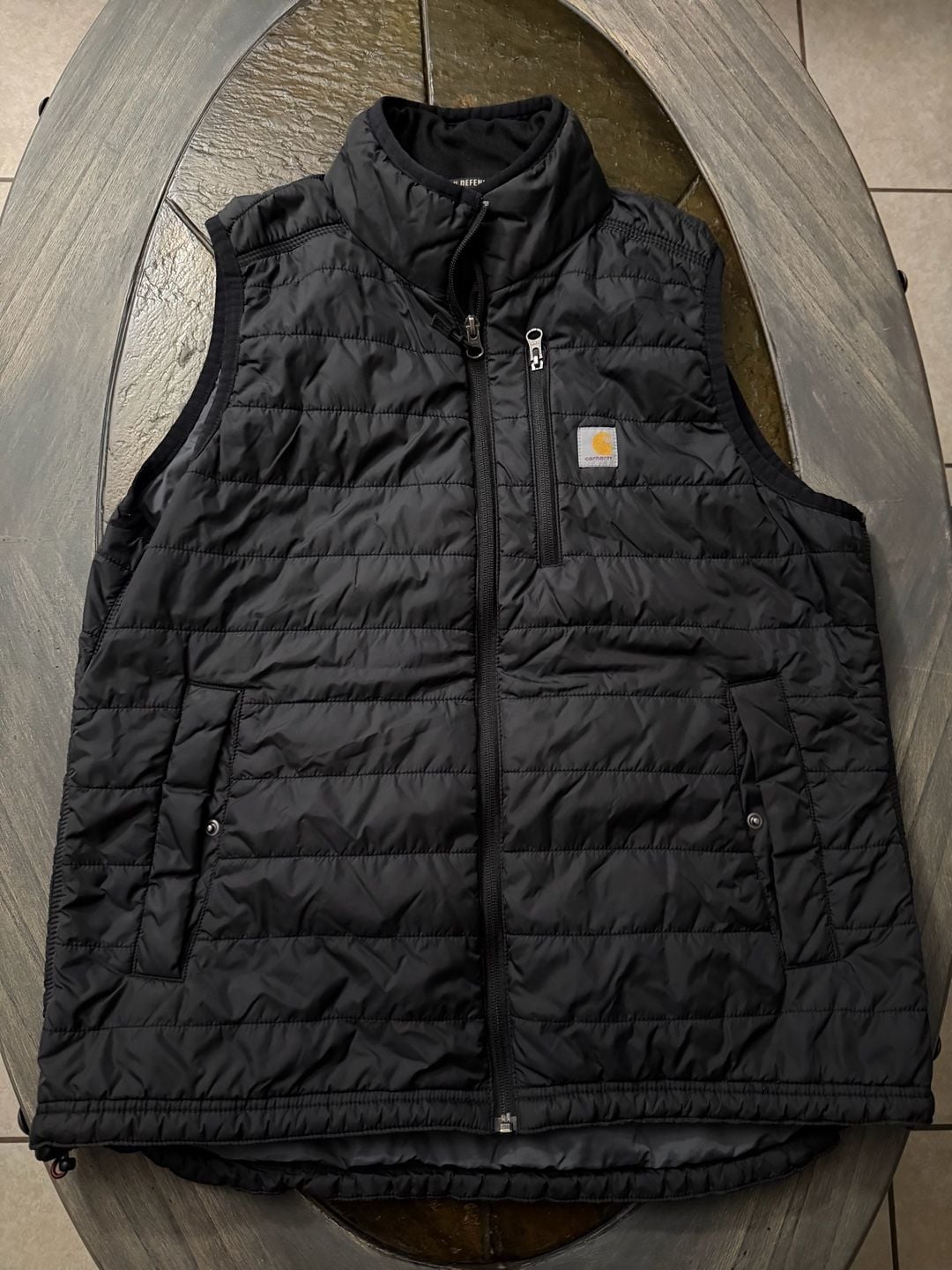 Carhartt Zip Quilted Vest Black size youth Large 2