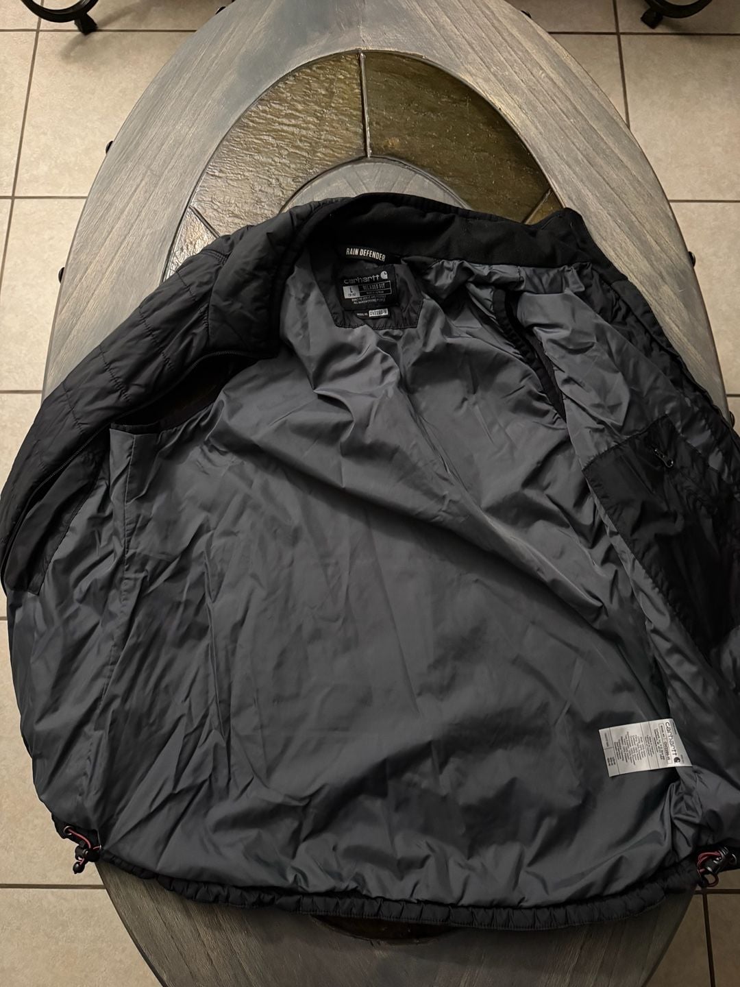 Carhartt Zip Quilted Vest Black size youth Large 4