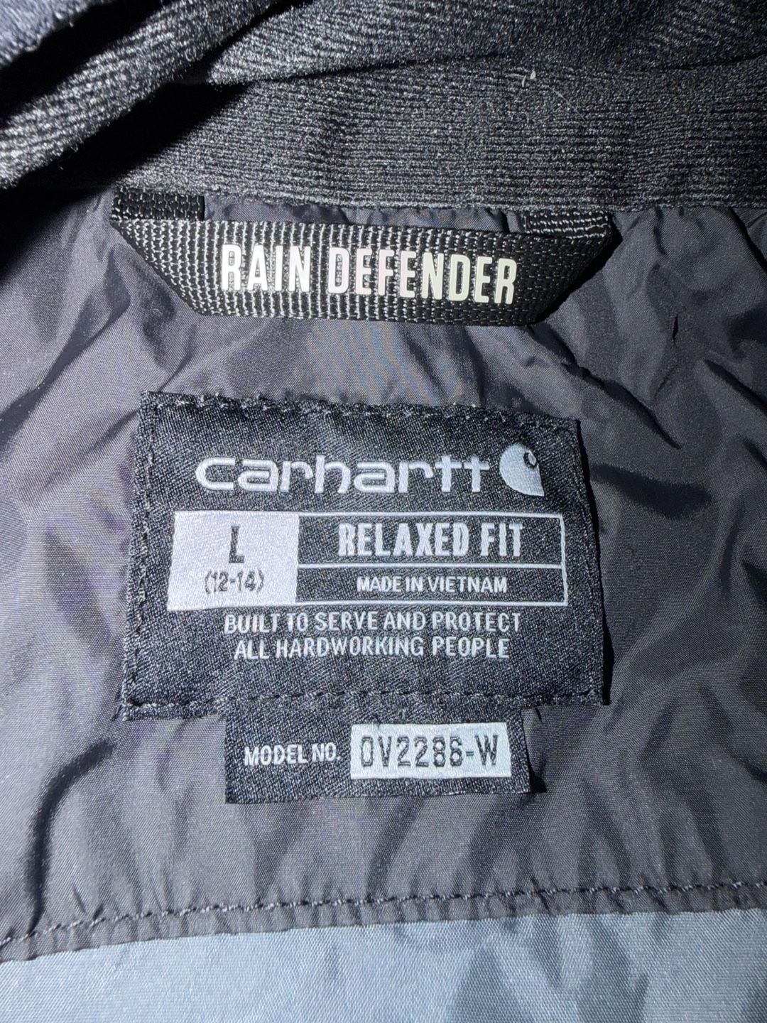 Carhartt Zip Quilted Vest Black size youth Large 5