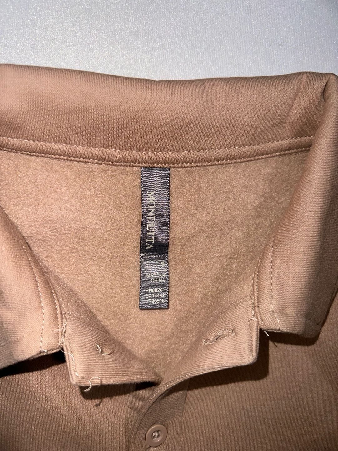 Mondetta Polo Sweatshirt Size S Brown 8