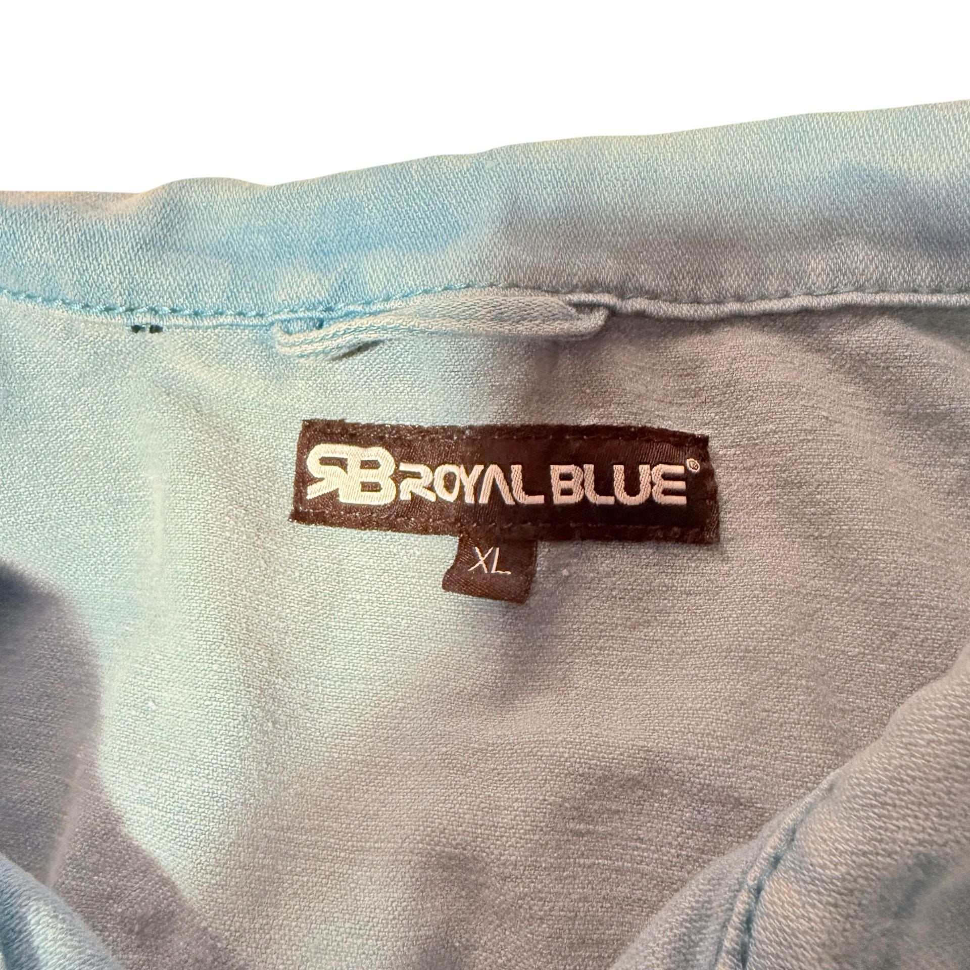 Royal Blue Denim Jacket Size XL Blue Cotton Blend Button Up 6
