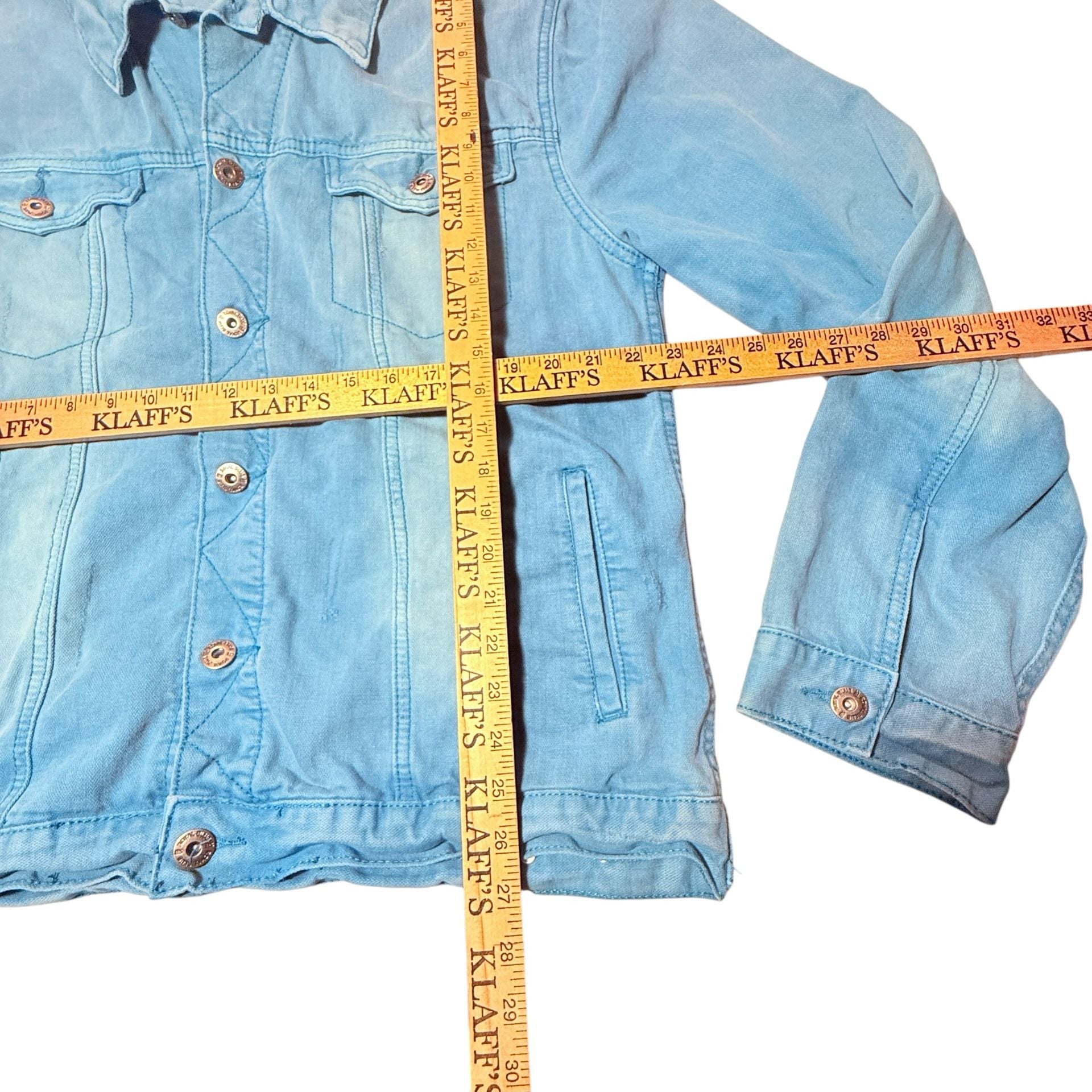 Royal Blue Denim Jacket Size XL Blue Cotton Blend Button Up 7