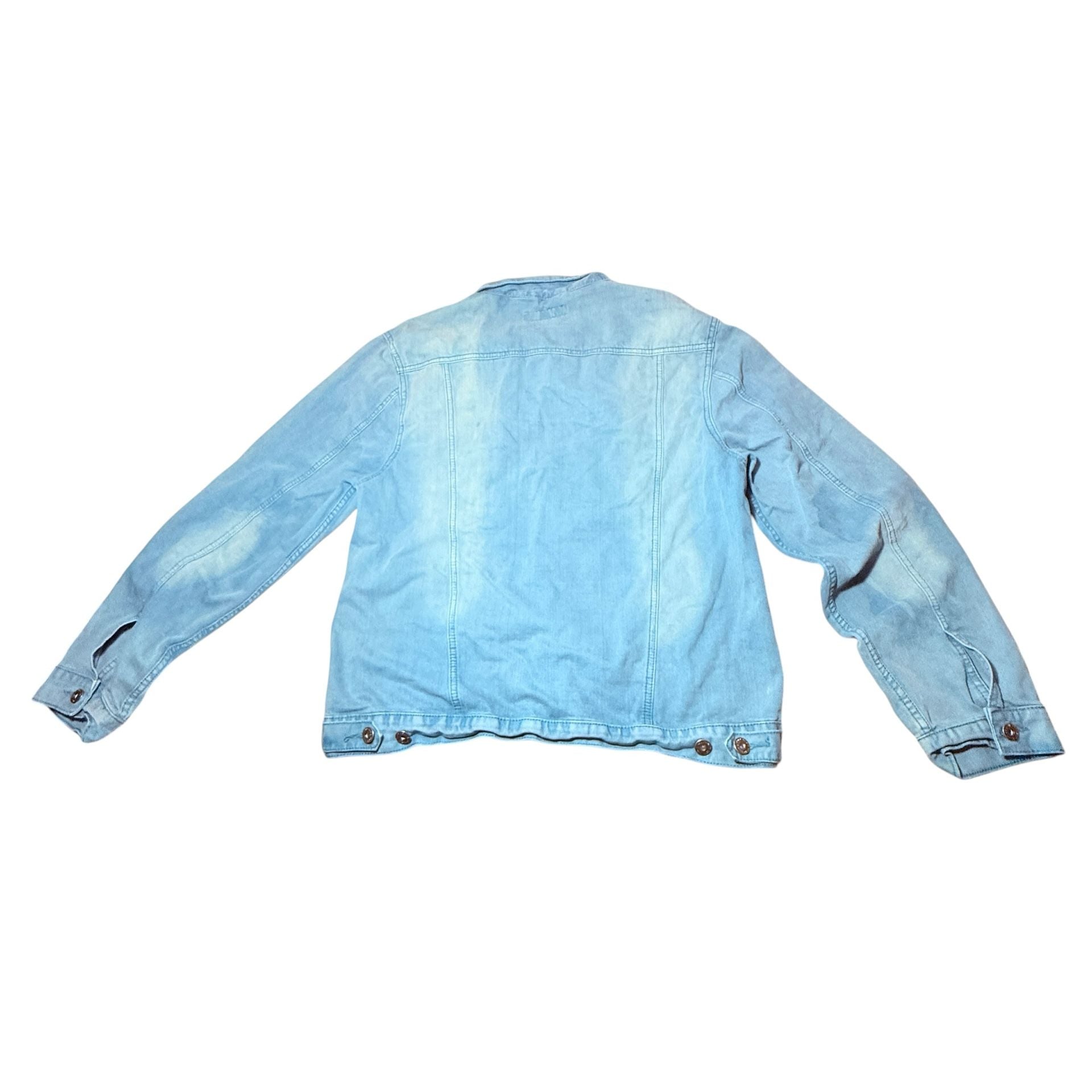 Royal Blue Denim Jacket Size XL Blue Cotton Blend Button Up 10