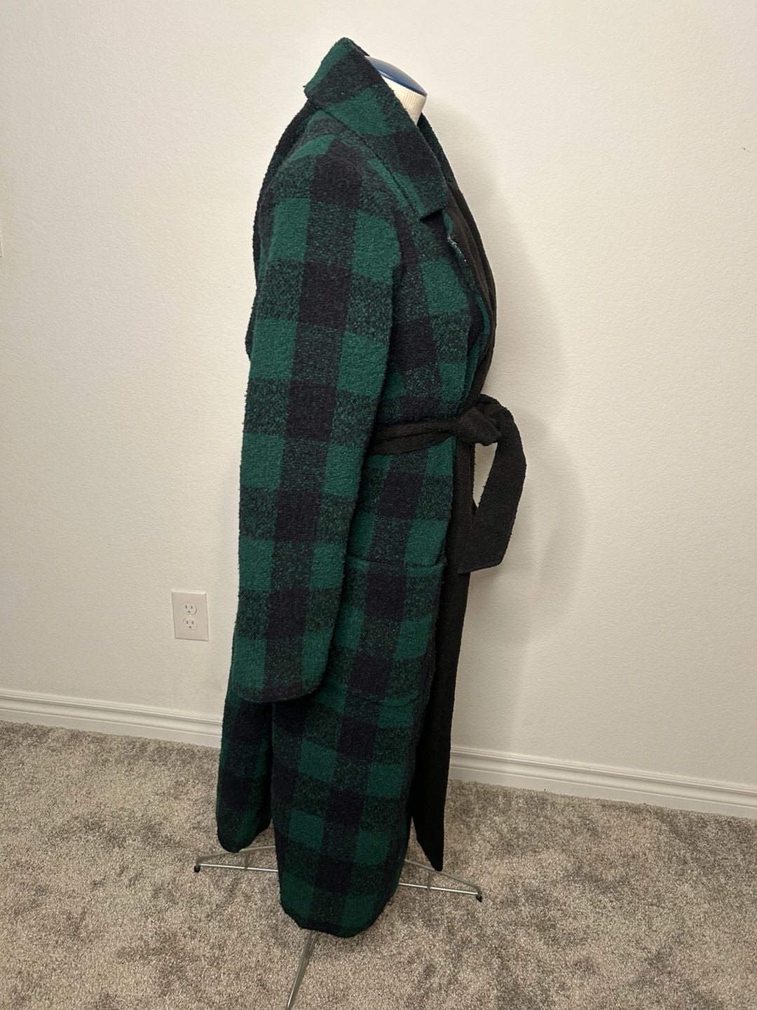 Hutch Half Plaid Overcoat Coat Belted Wrap Wool Blend Plus Size 2X ..., 4