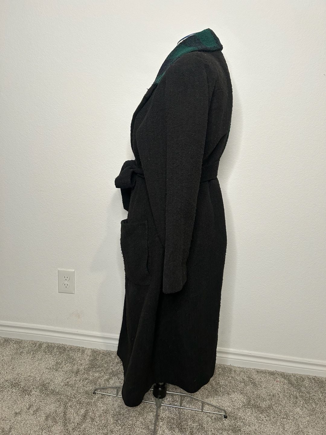 Hutch Half Plaid Overcoat Coat Belted Wrap Wool Blend Plus Size 2X ..., 5