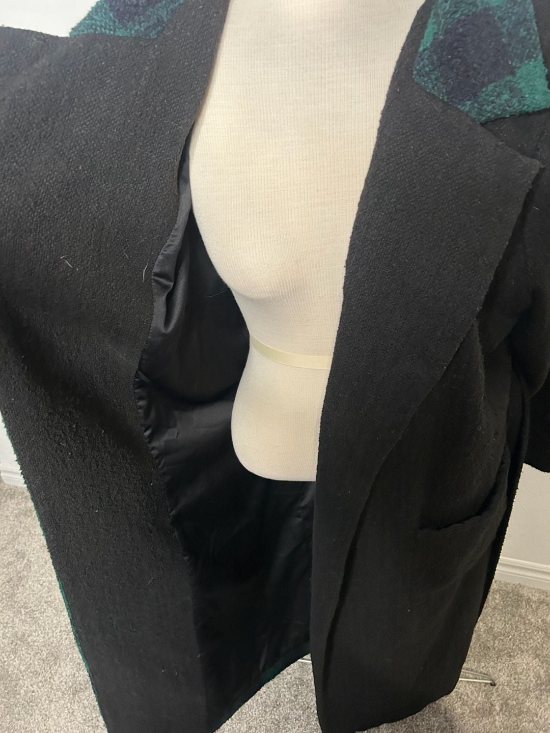 Hutch Half Plaid Overcoat Coat Belted Wrap Wool Blend Plus Size 2X ..., 6
