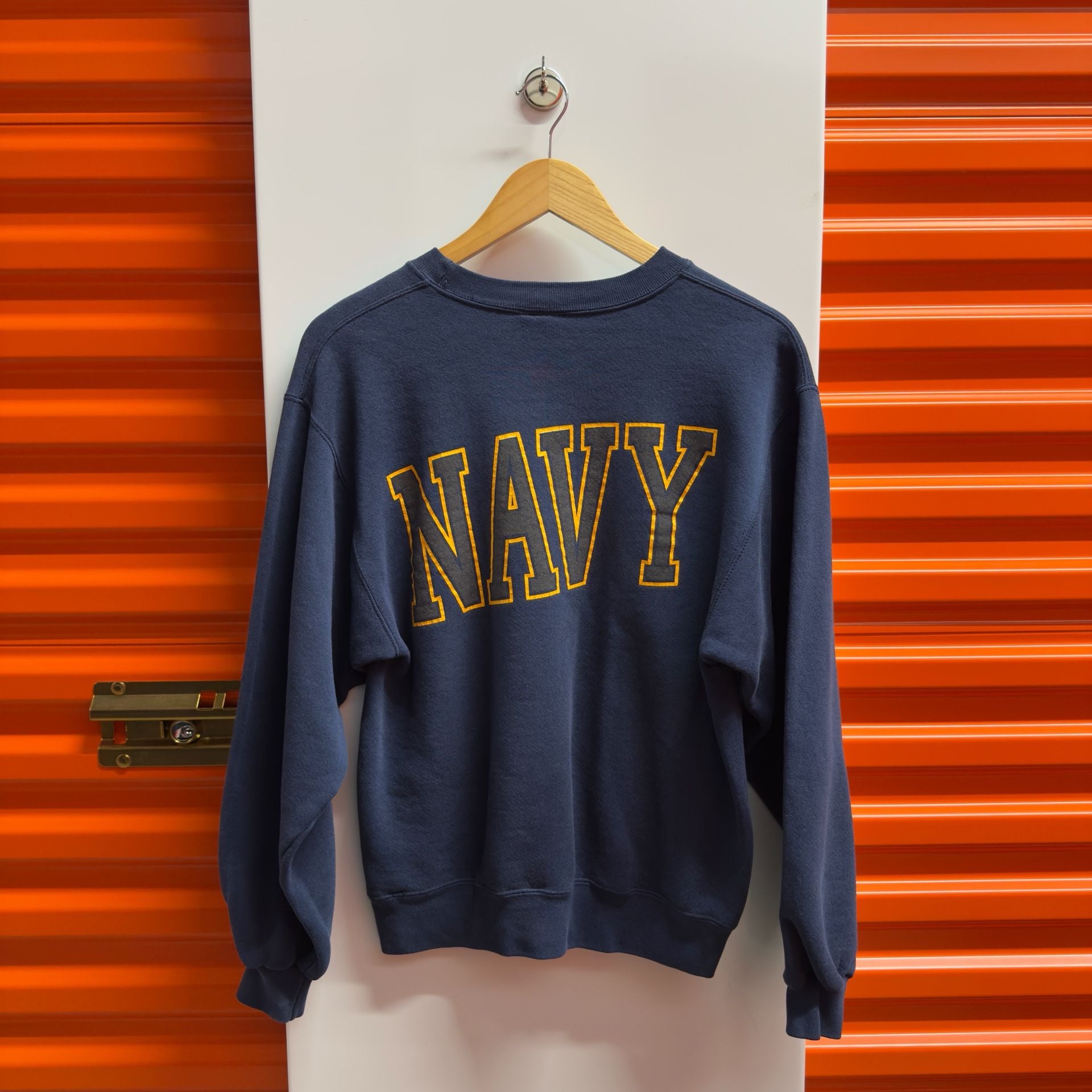 US Navy Sweatshirt Blue Yellow Graphic Crewneck 3