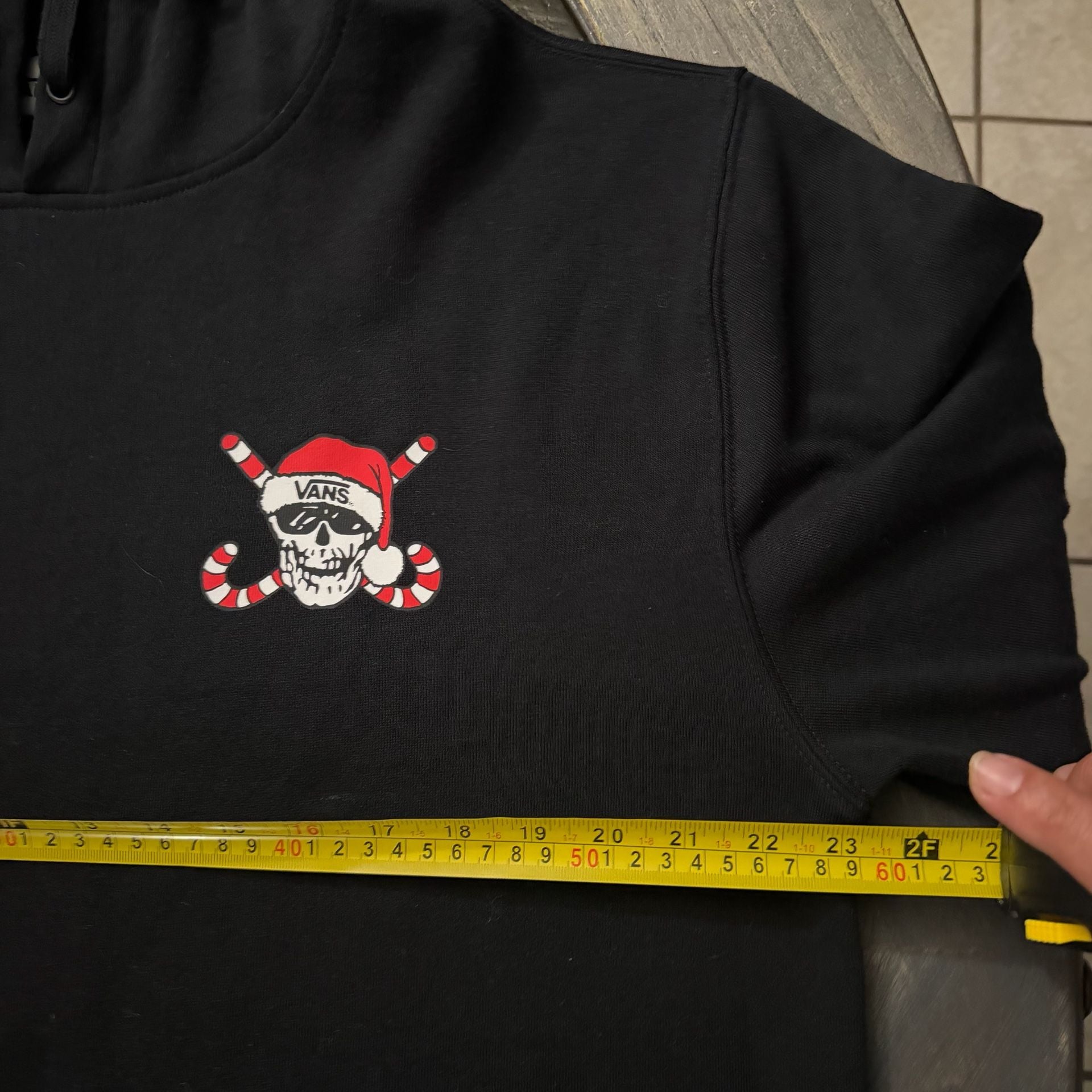 Vans Christmas Skull Hoodie Size XL Black 3