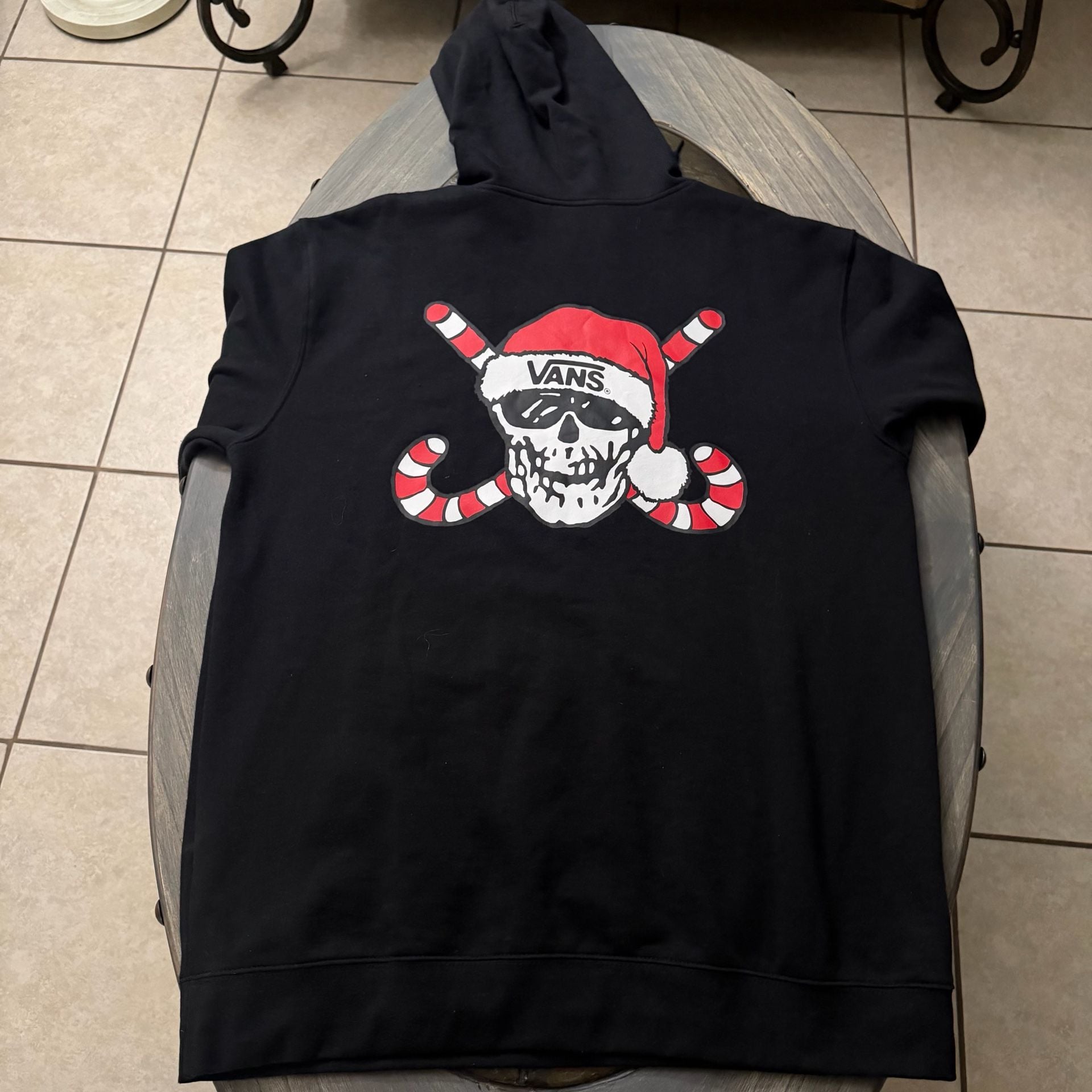 Vans Christmas Skull Hoodie Size XL Black 4