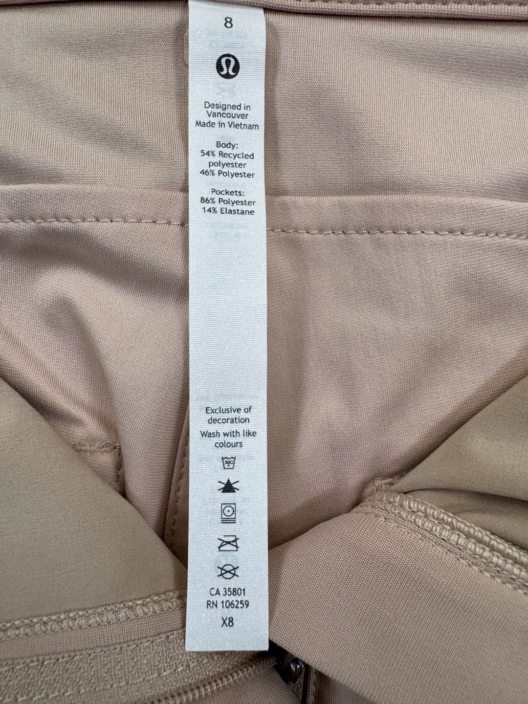 Lululemon Women’s 5 Pocket Straight Leg Pants Beige Size 8 26” Inseam 5