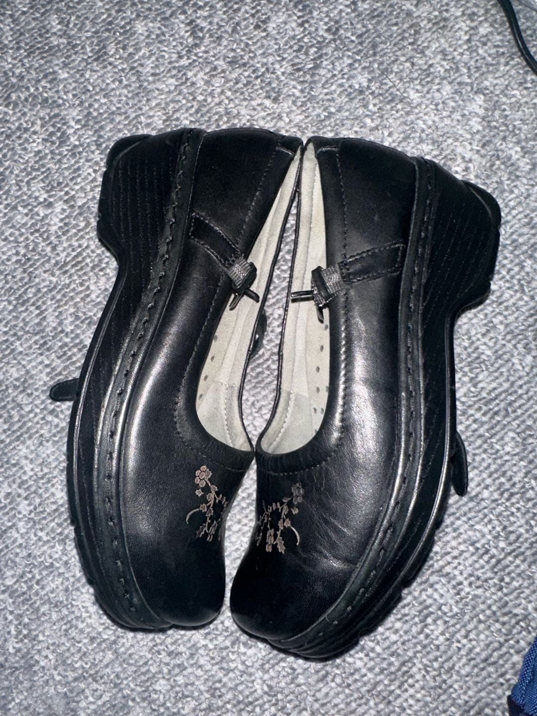 Klogs USA Black Leather Mary Jane Shoes Size 8 5