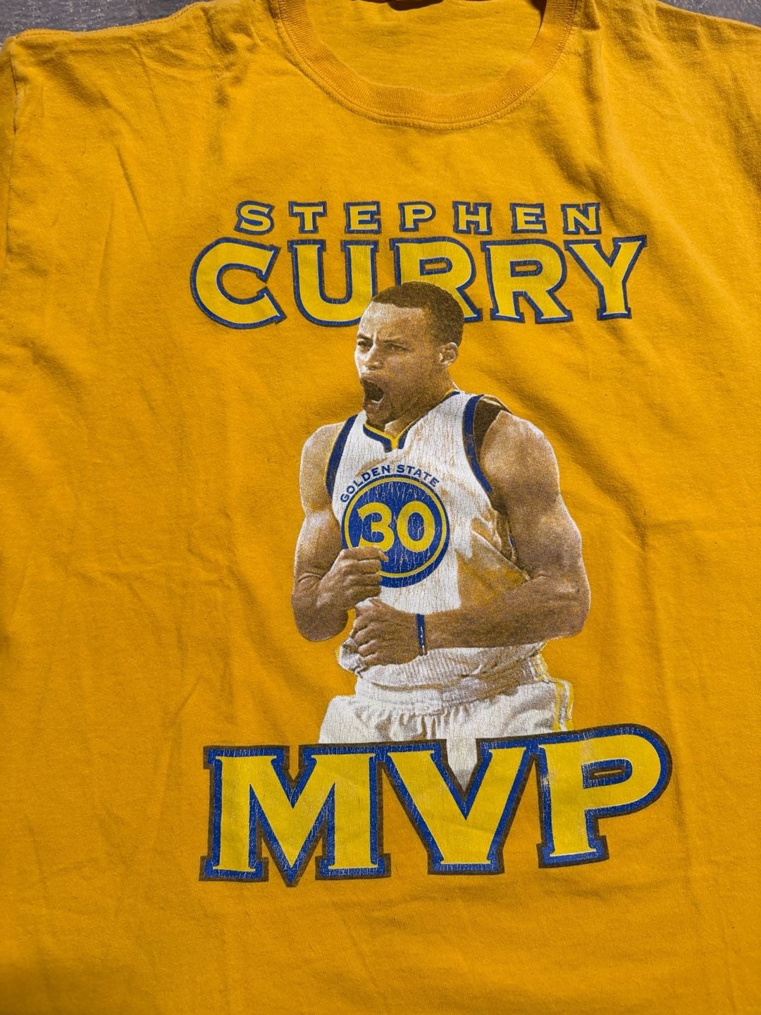 Gildan Stephen Curry MVP T-Shirt Size XL Yellow Golden State Warriors 3