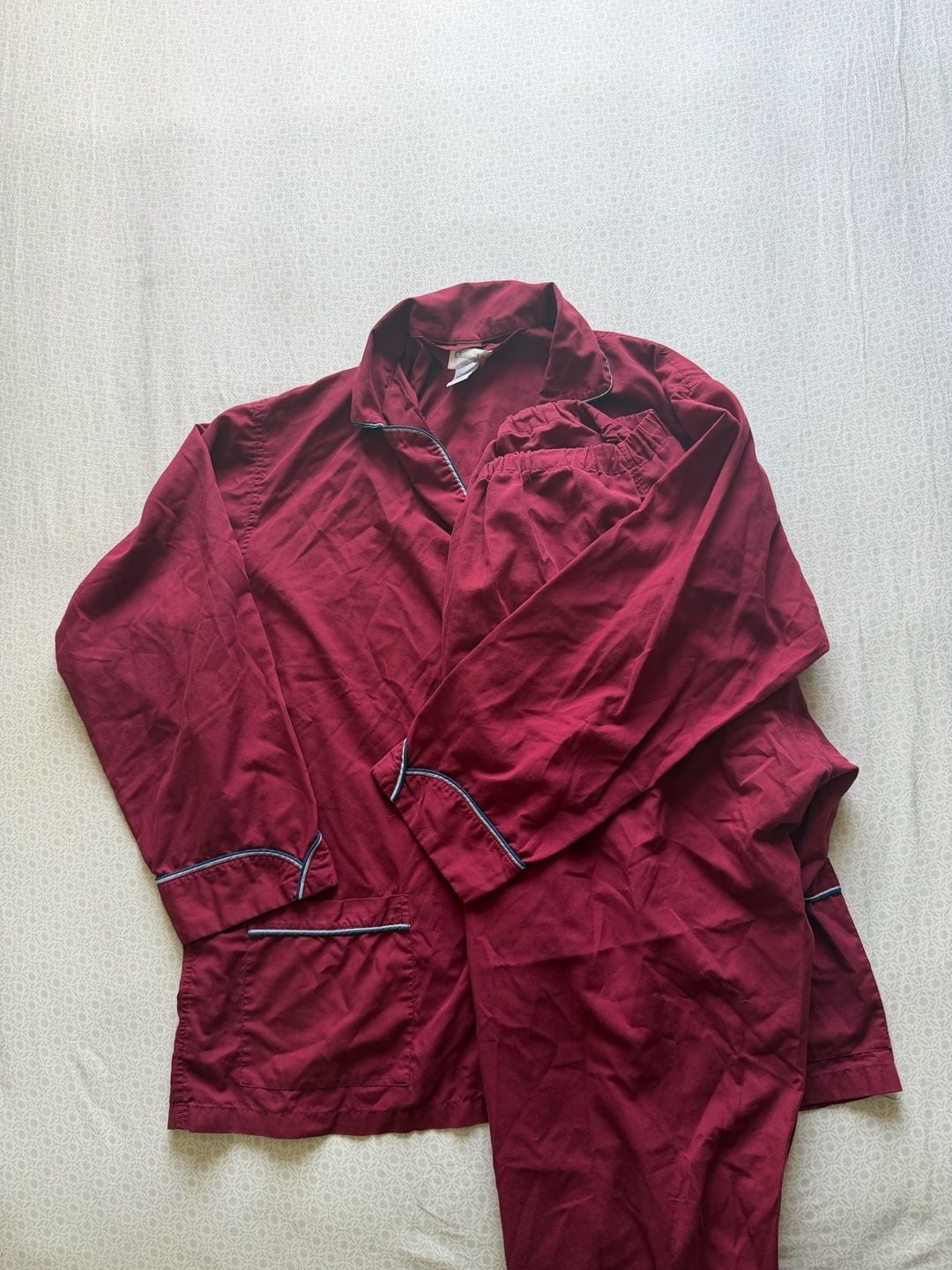 Vintage Christian Dior Pajama Set Maroon 1
