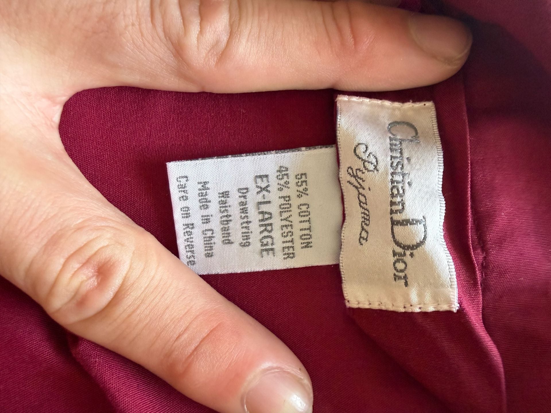 Vintage Christian Dior Pajama Set Maroon 5