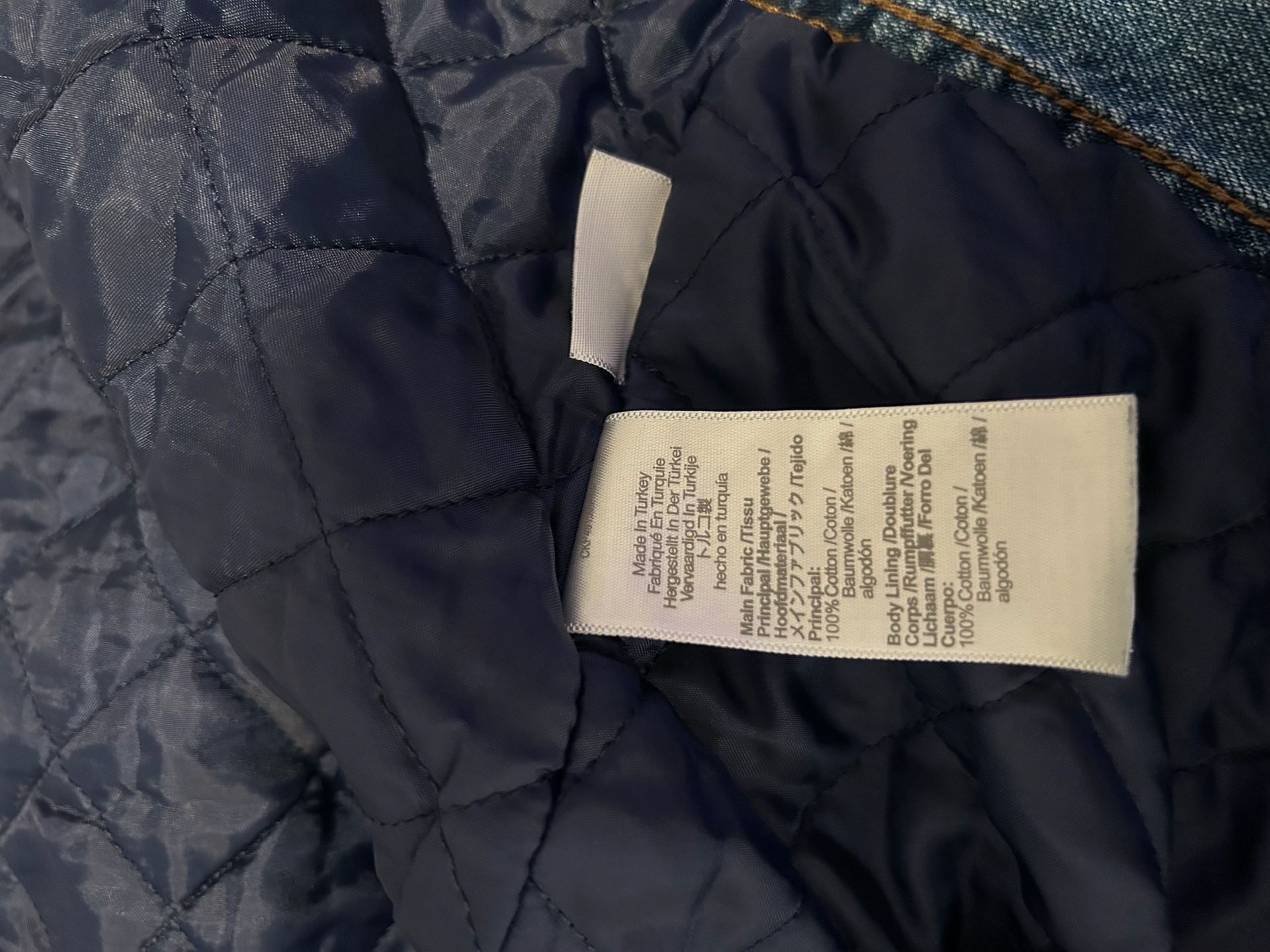 Madewell Sherpa Collar Denim Jacket Blue Quilted Lined 9