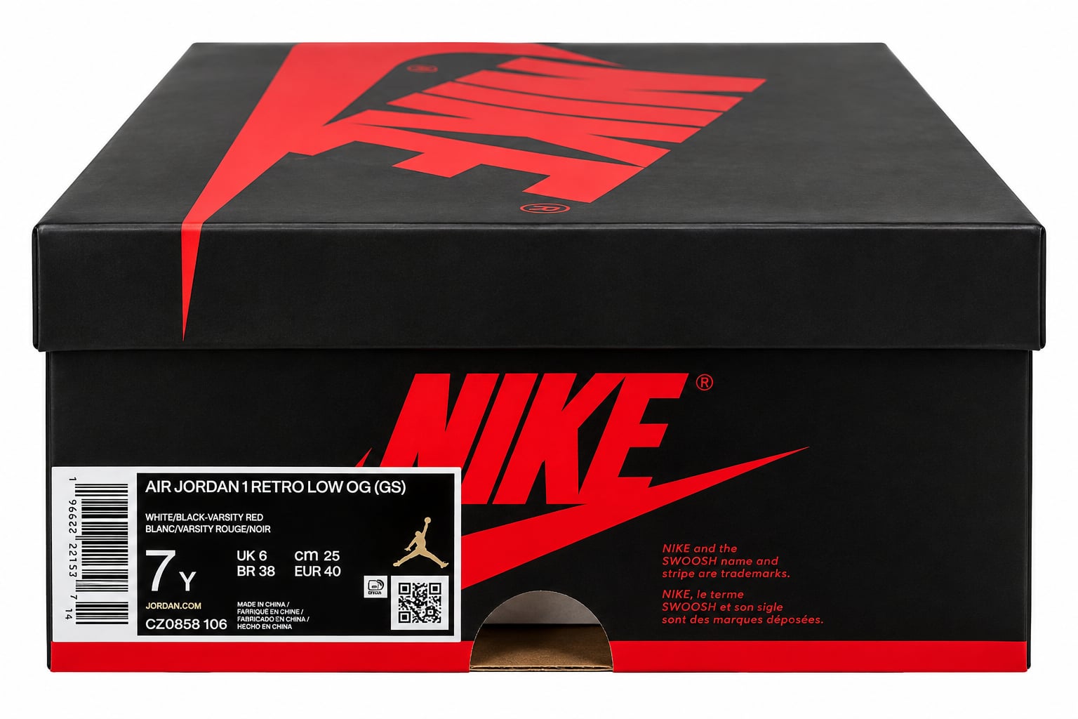 Air Jordan 1 Low Black Toe Sneakers 5