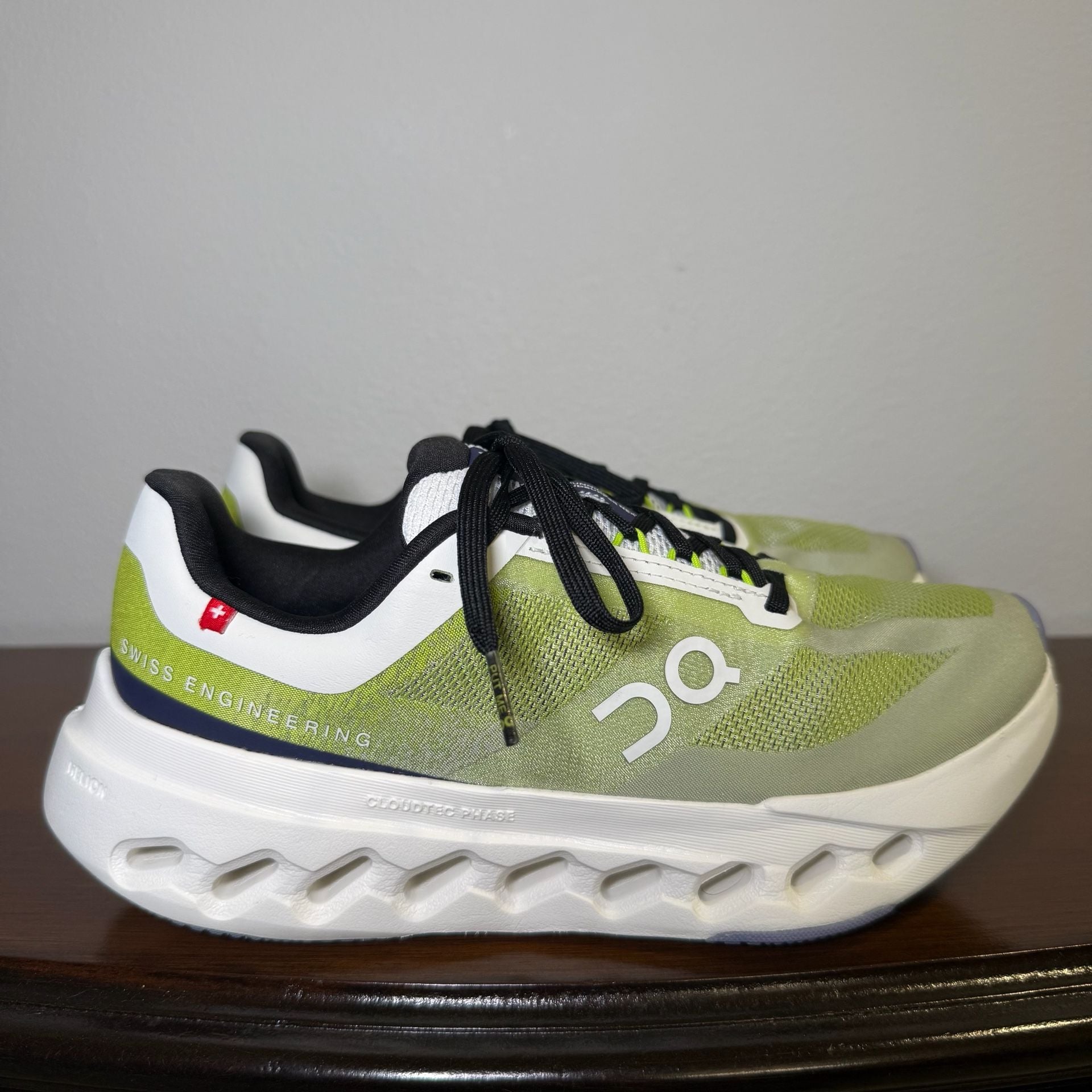 On Running Cloudsurfer Next Women US 7 Chartreuse White Sneakers 4
